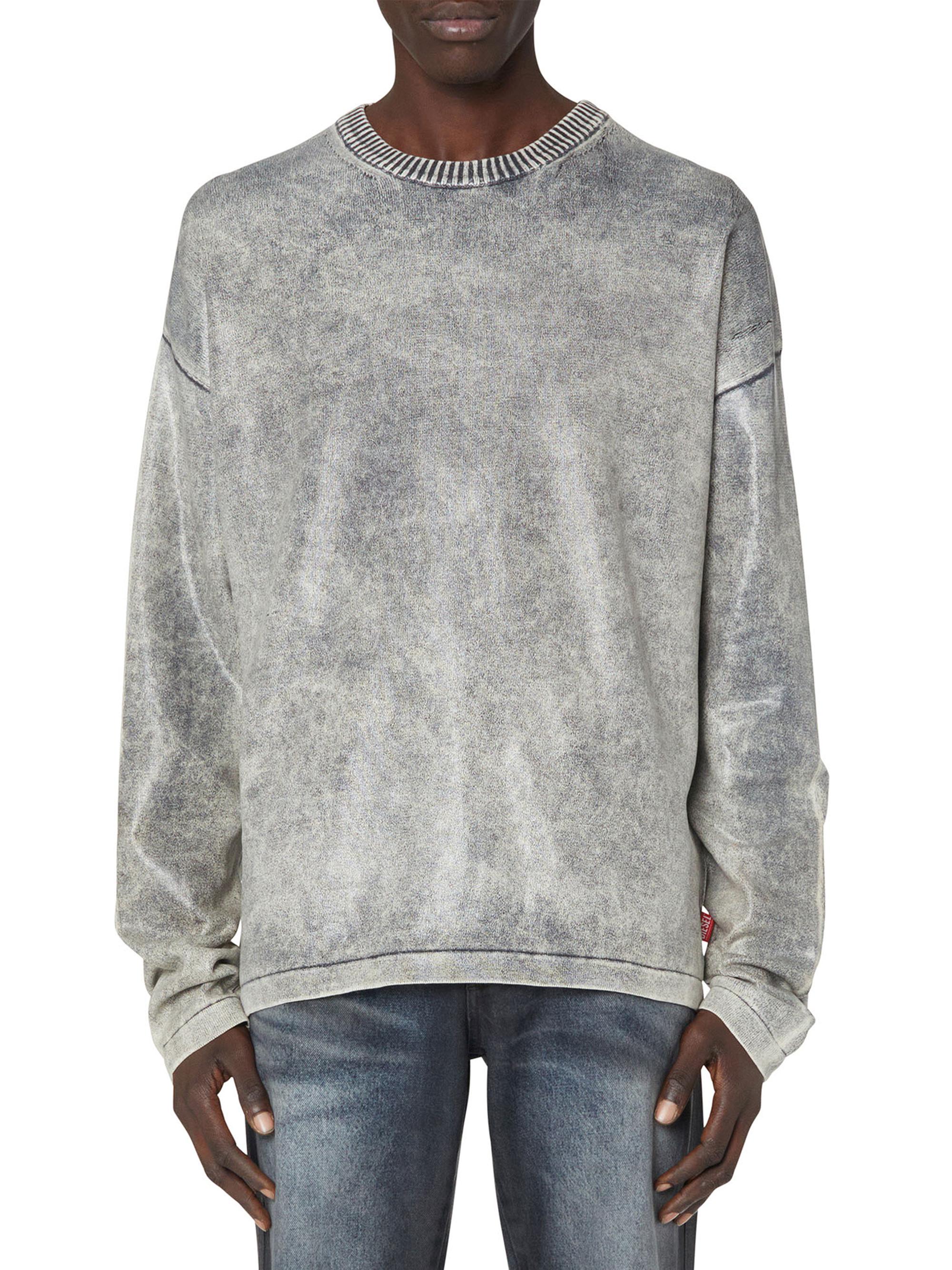 Diesel Men's Brutus Foil-Treated Sweater - Grey