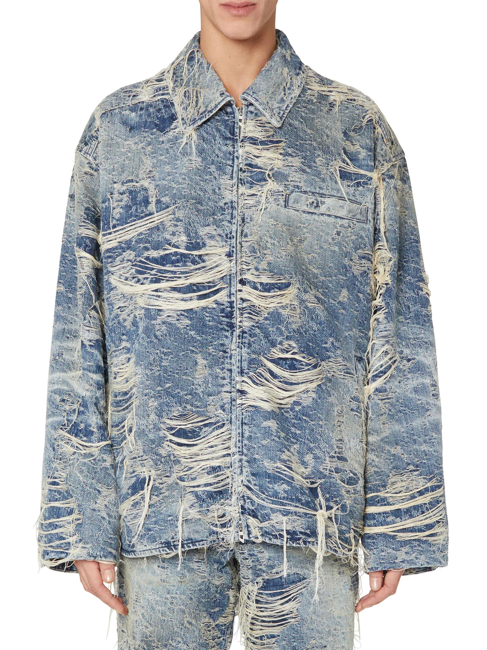 Diesel Men's Ivar Distressed Denim Jacket - Blue