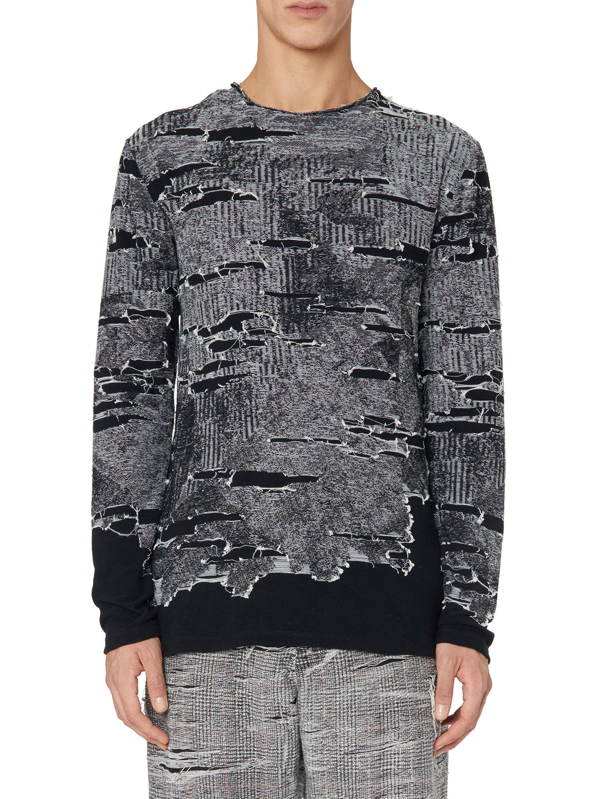 Diesel Men's Distressed Cadmo Crewneck Sweater - Black