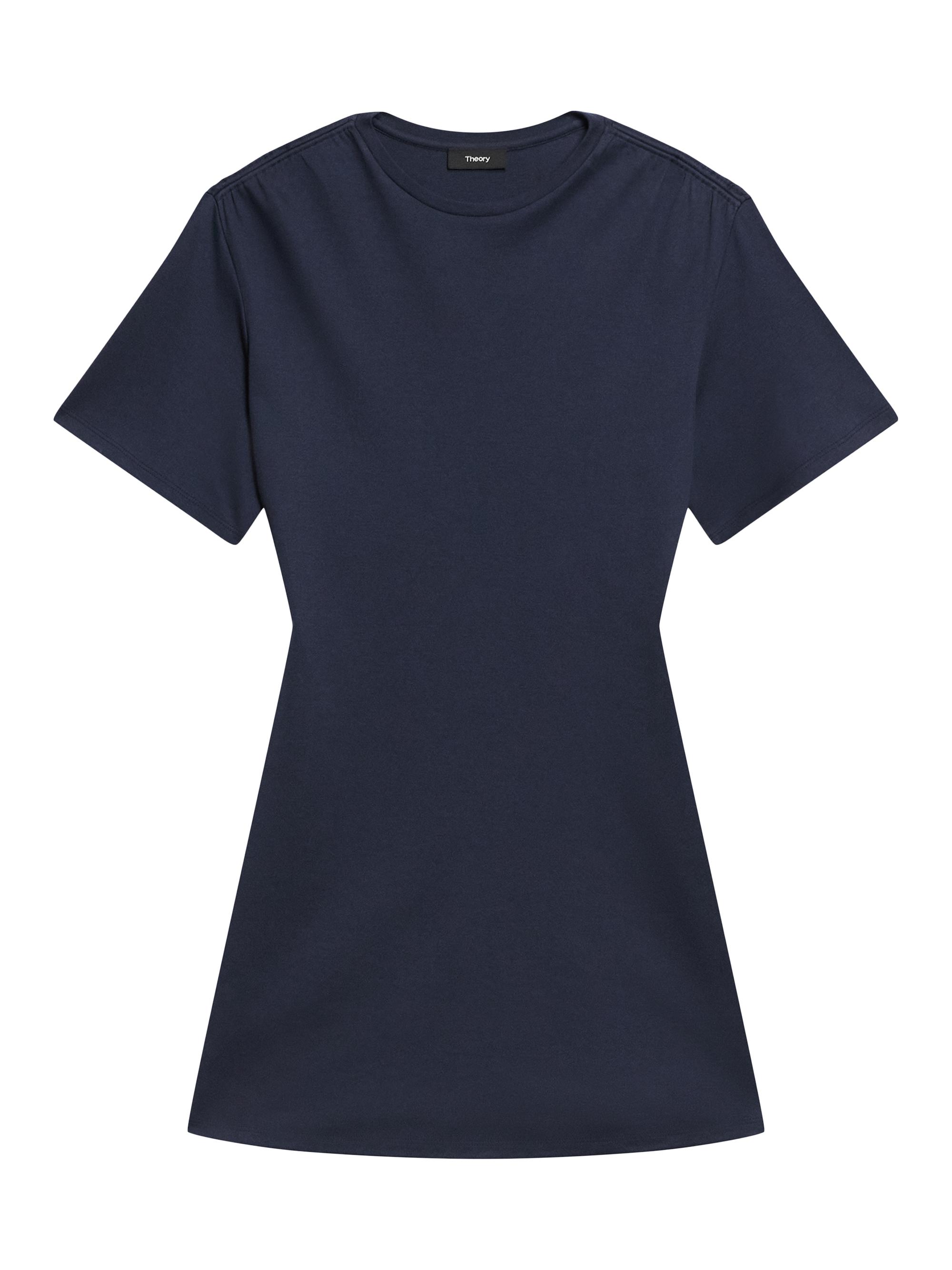 Theory Women's Gathered Shoulder T-Shirt Dress - Nocturne Navy