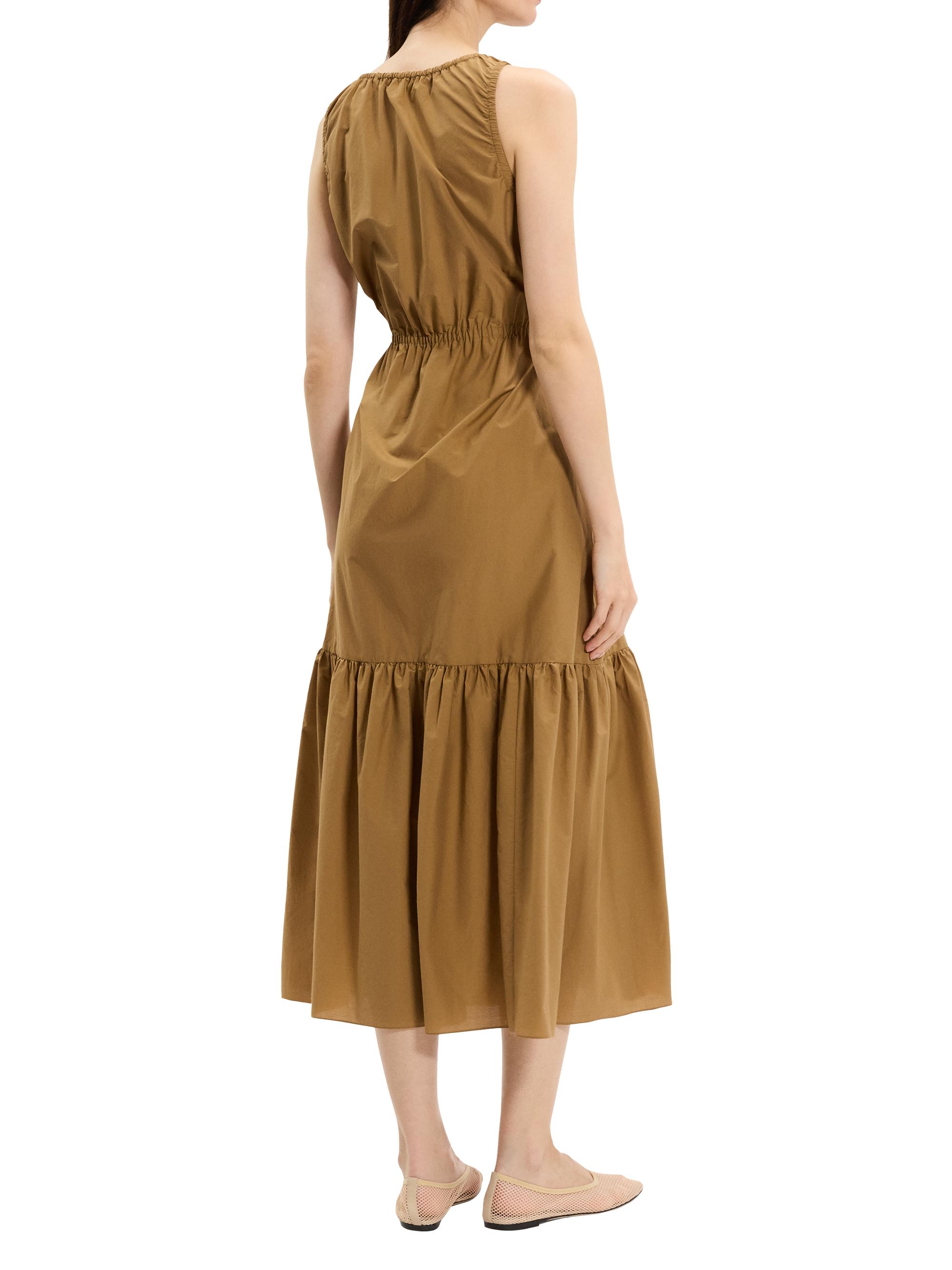 knee length dresses for ladies Chic Bronze Strapless Tulle Midi Dress – Love, Odette main image 0