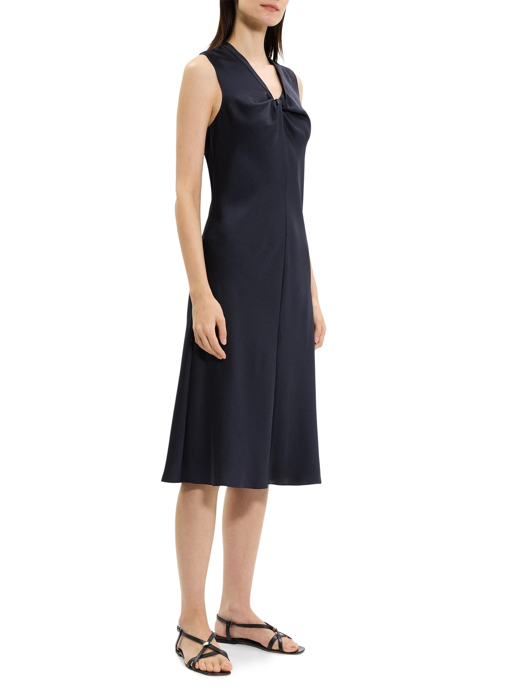 Theory Crushed Satin Twist Scoop Dress | Saks Fifth Avenue