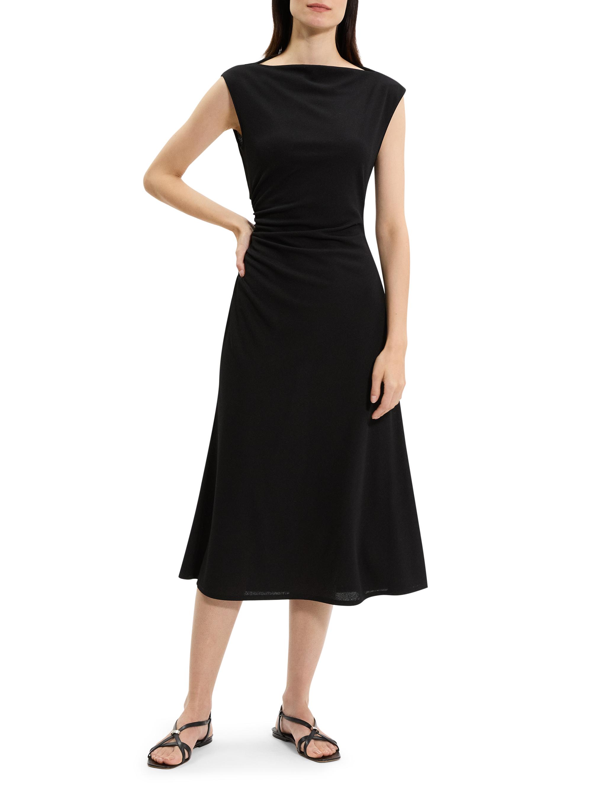 Theory Drape Boatneck Midi-Dress | Saks Fifth Avenue