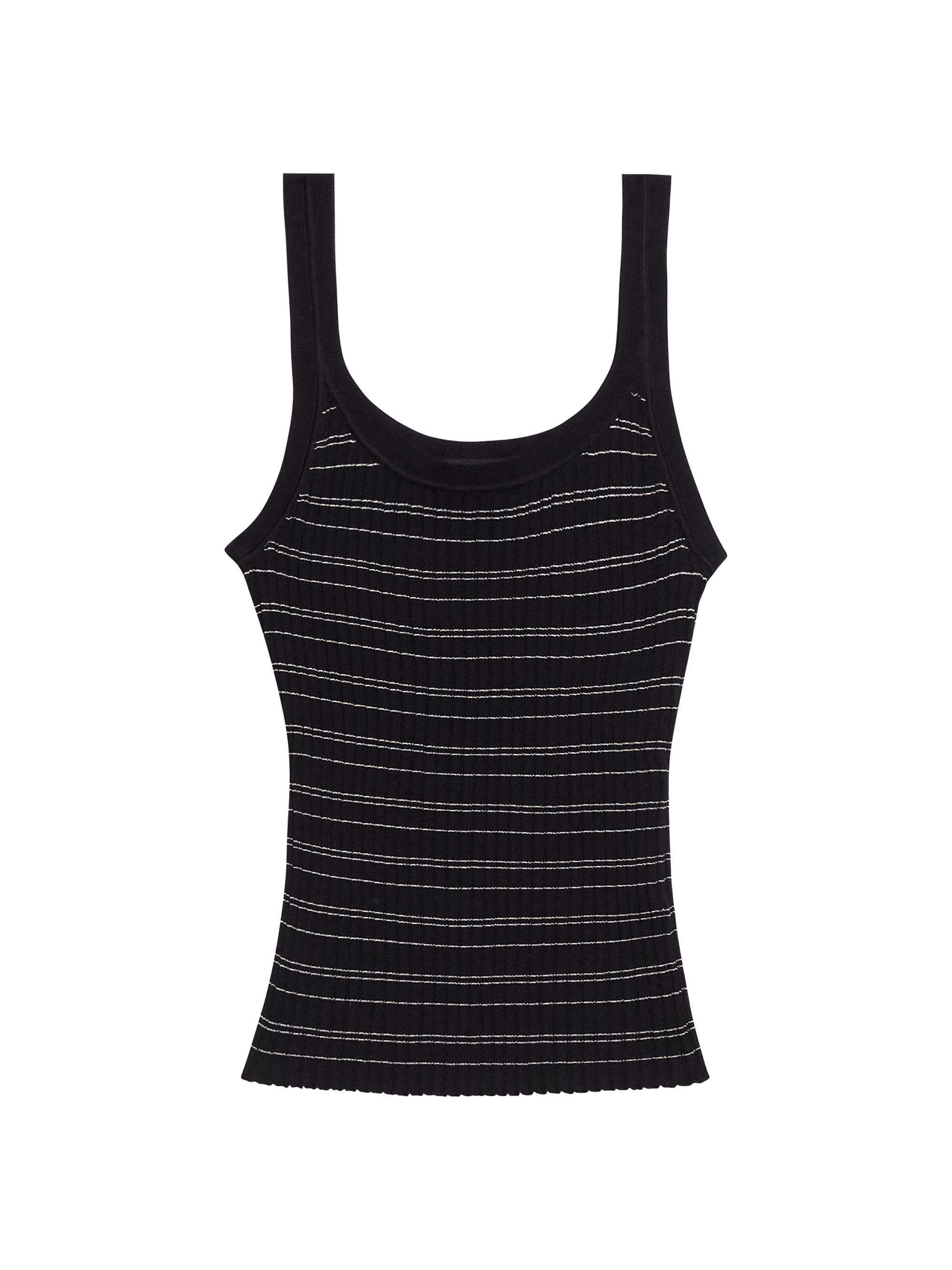 Theory Women's Striped Cotton-Blend Tank - Black White