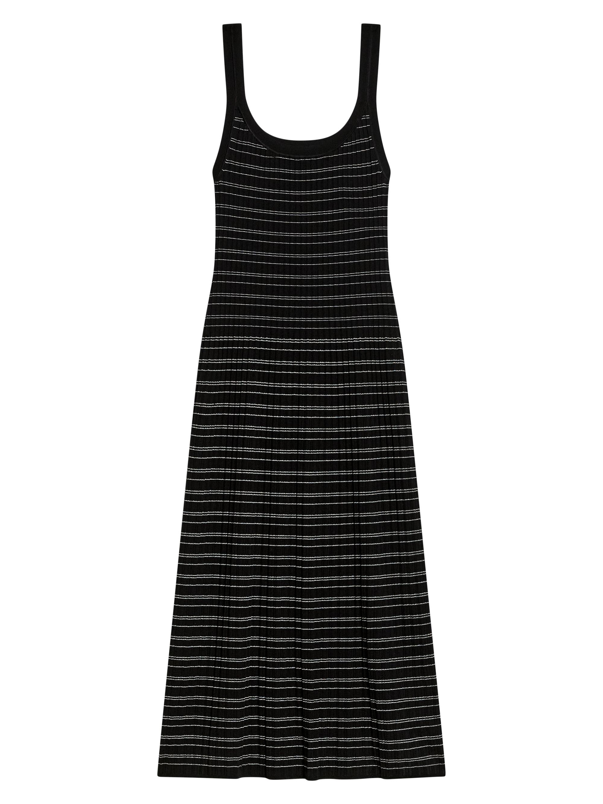 Theory Women's Contrast Rib-Knit Cotton-Blend Midi-Dress - Black White