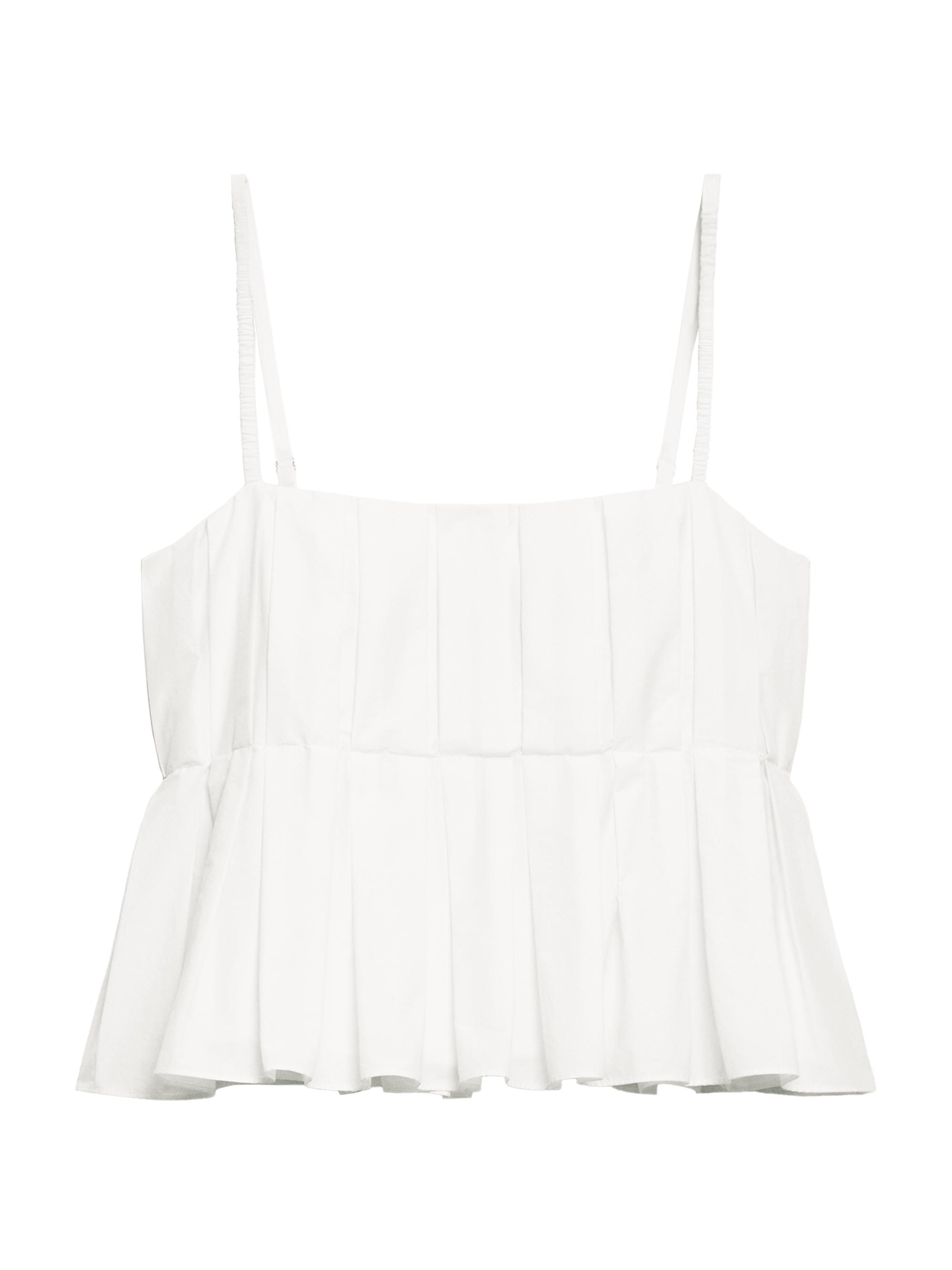 Theory Women's Pleated Hi-Low Cami - White