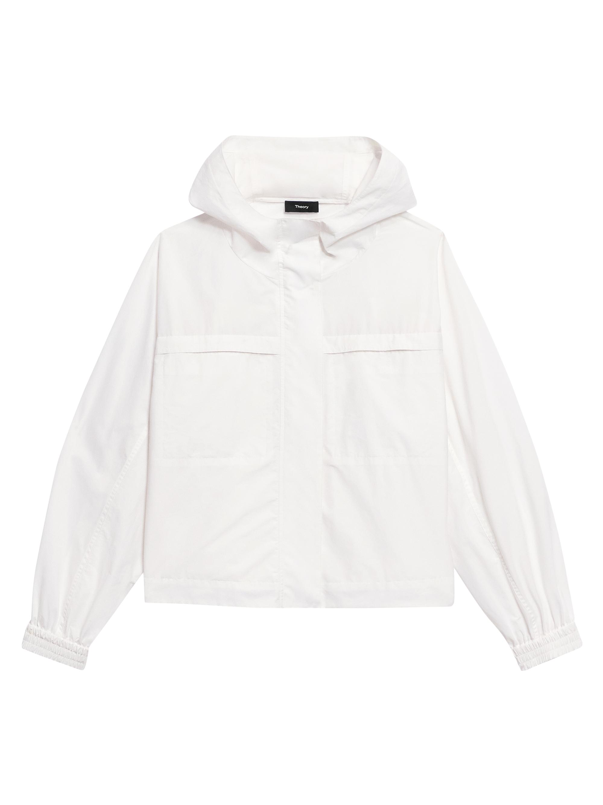 Theory Women's Gathered Hooded Jacket - White