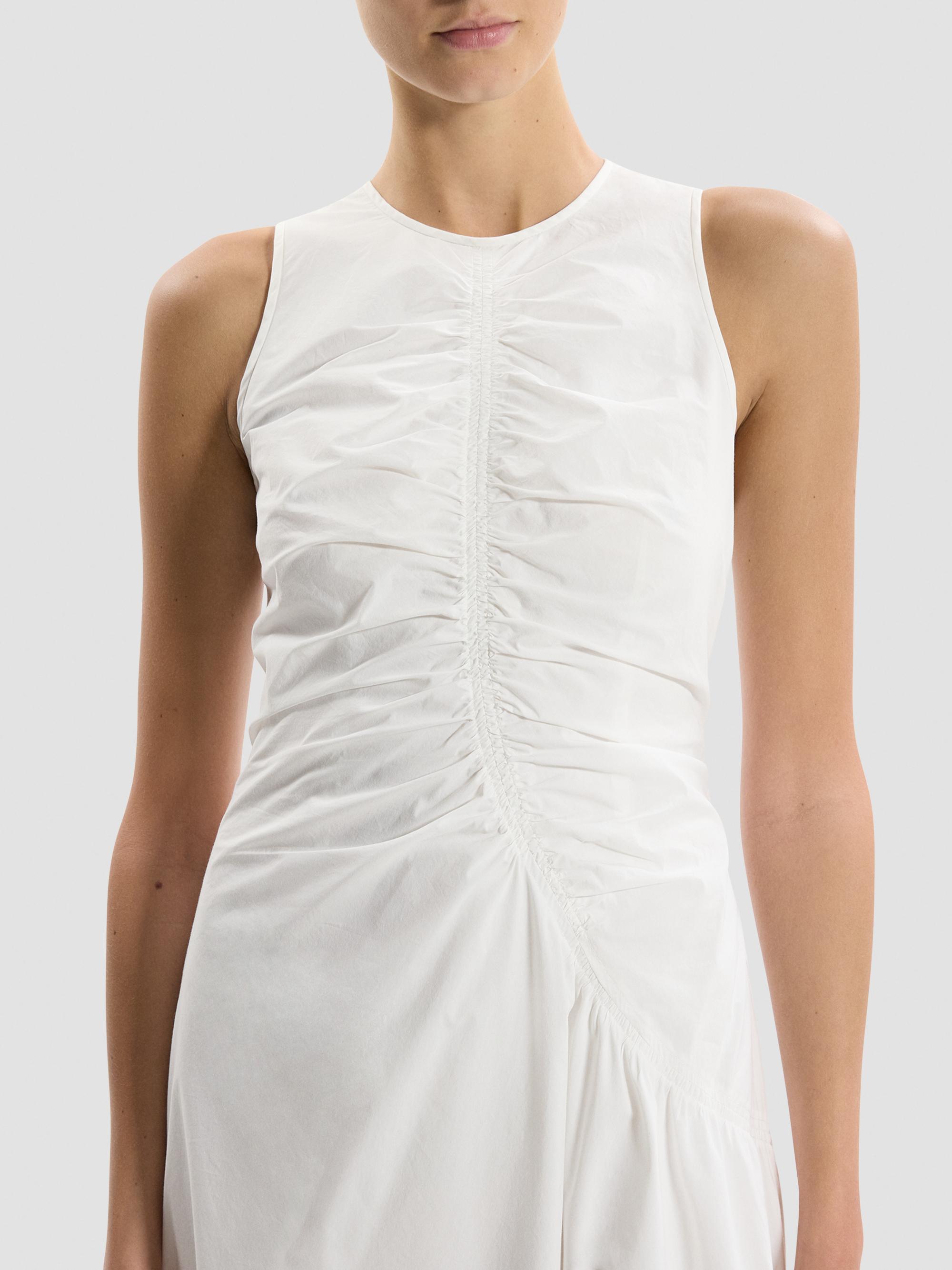 Theory Women's Ruched Sleeveless Dress - White