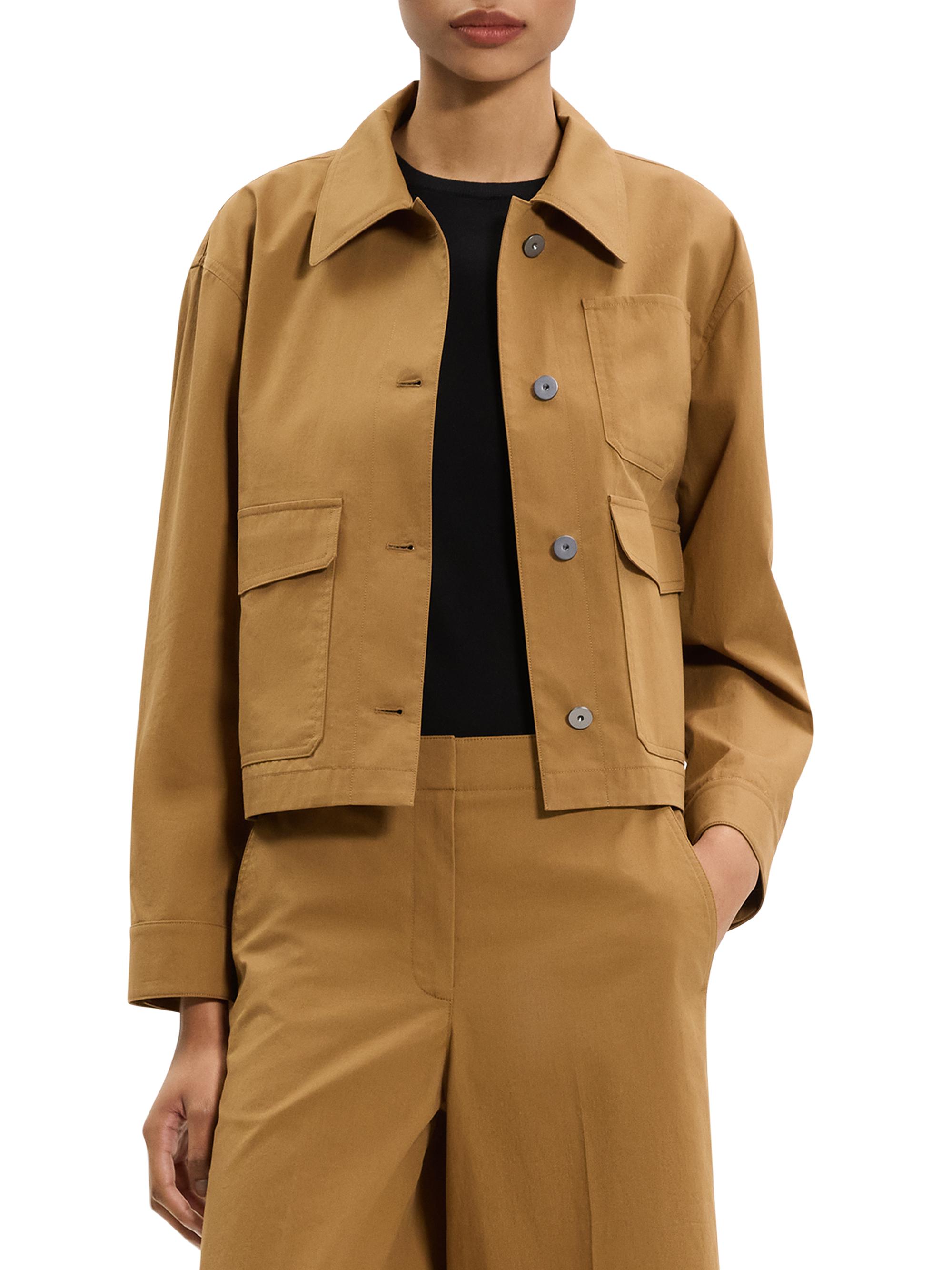 Theory Feather Chino Cropped Work Jacket | Saks Fifth Avenue