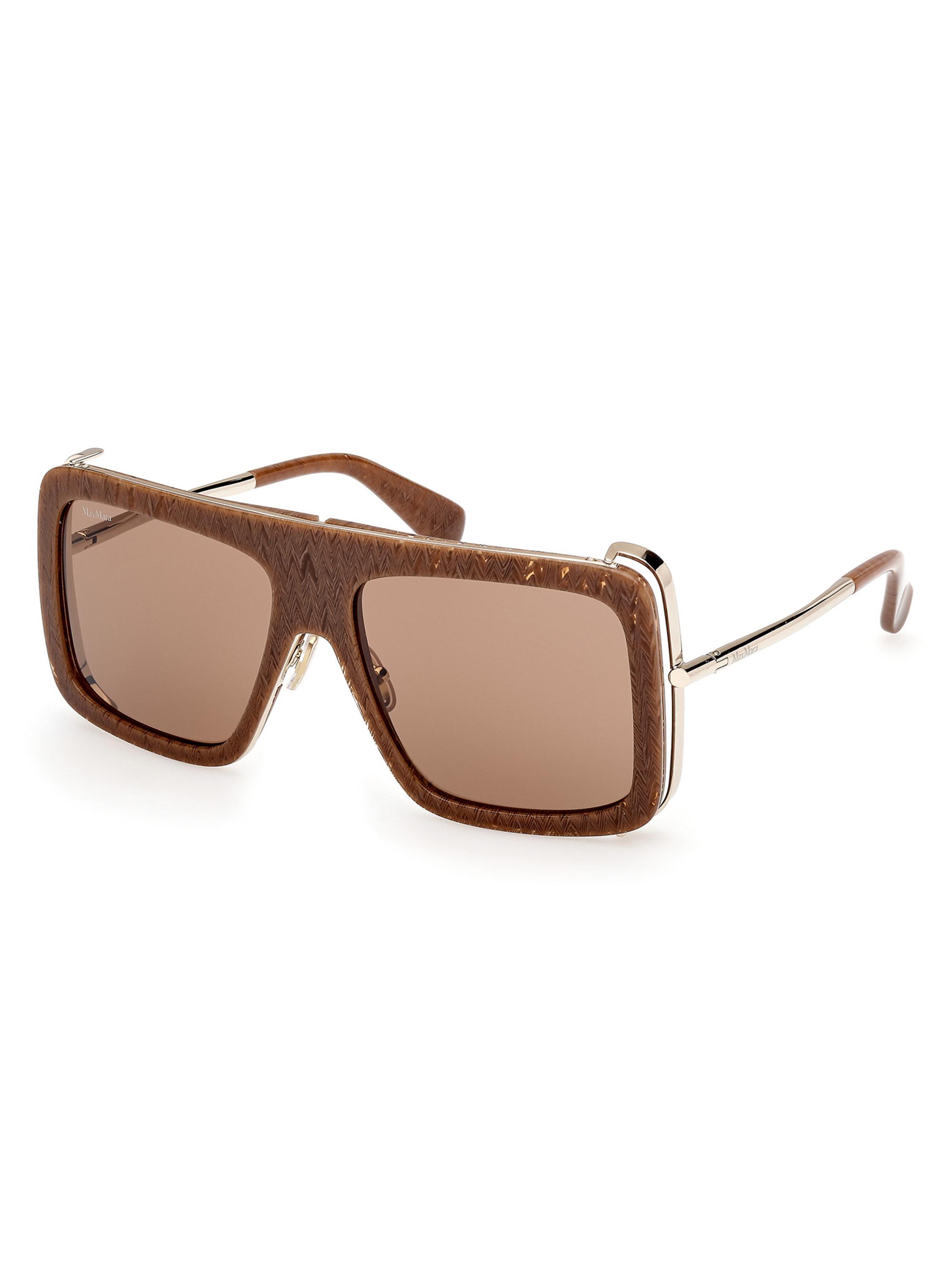 Max Mara Women's Jean 57MM Rectangular Sunglasses - Gold Brown