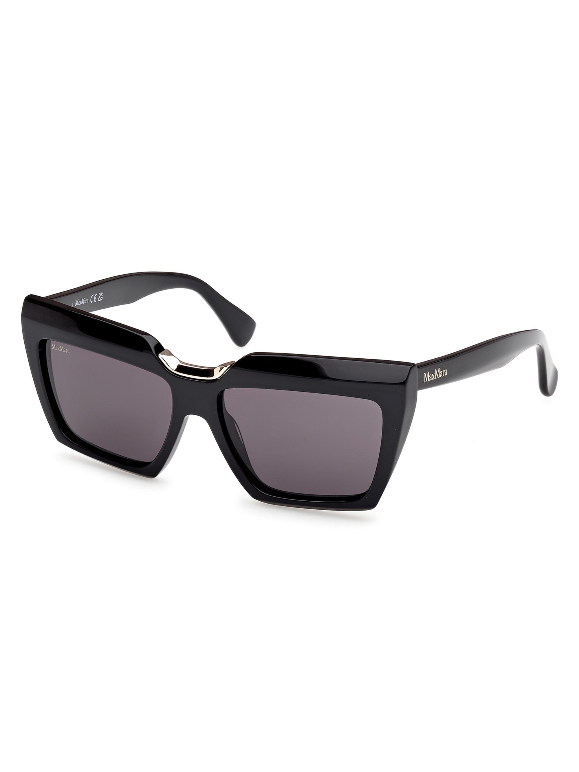 Max Mara Women's Spark-7 56MM Rectangular Sunglasses - Black Gold Black