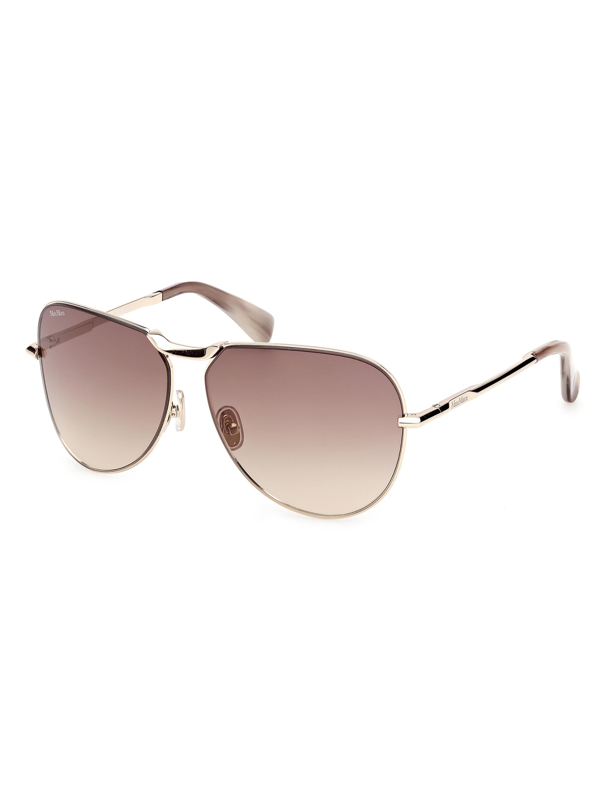 Max Mara Women's Miller 59MM Pilot Sunglasses - Gold Grey Brown
