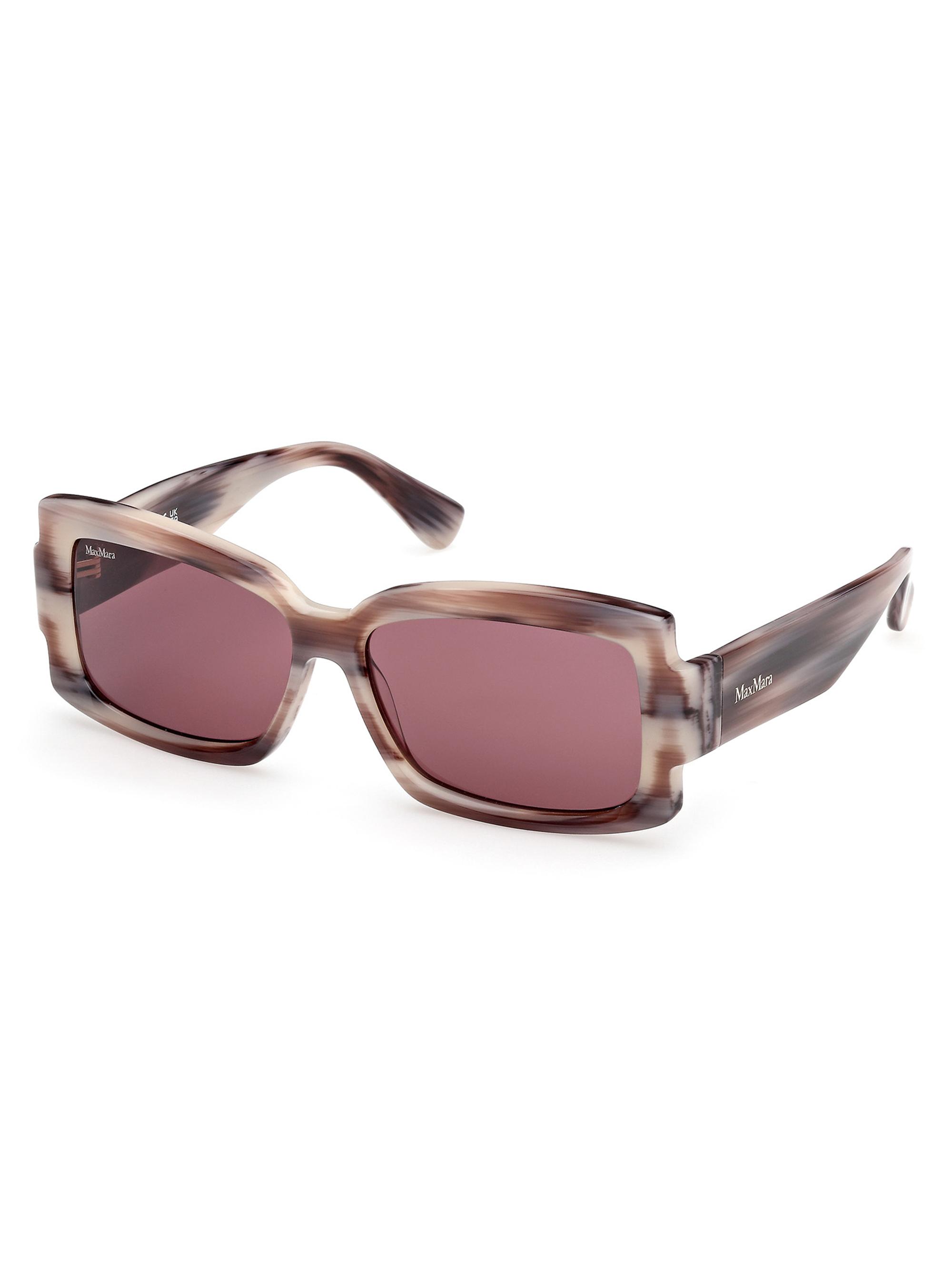 Max Mara Women's Lee 57MM Rectangular Sunglasses - Striped Light Plum Violet