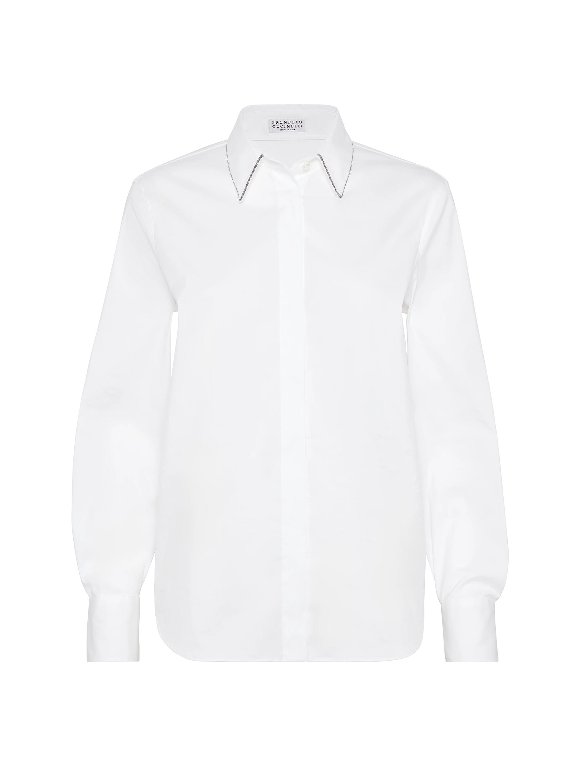 Brunello Cucinelli Women's Stretch Cotton Poplin Shirt - Cool Beige