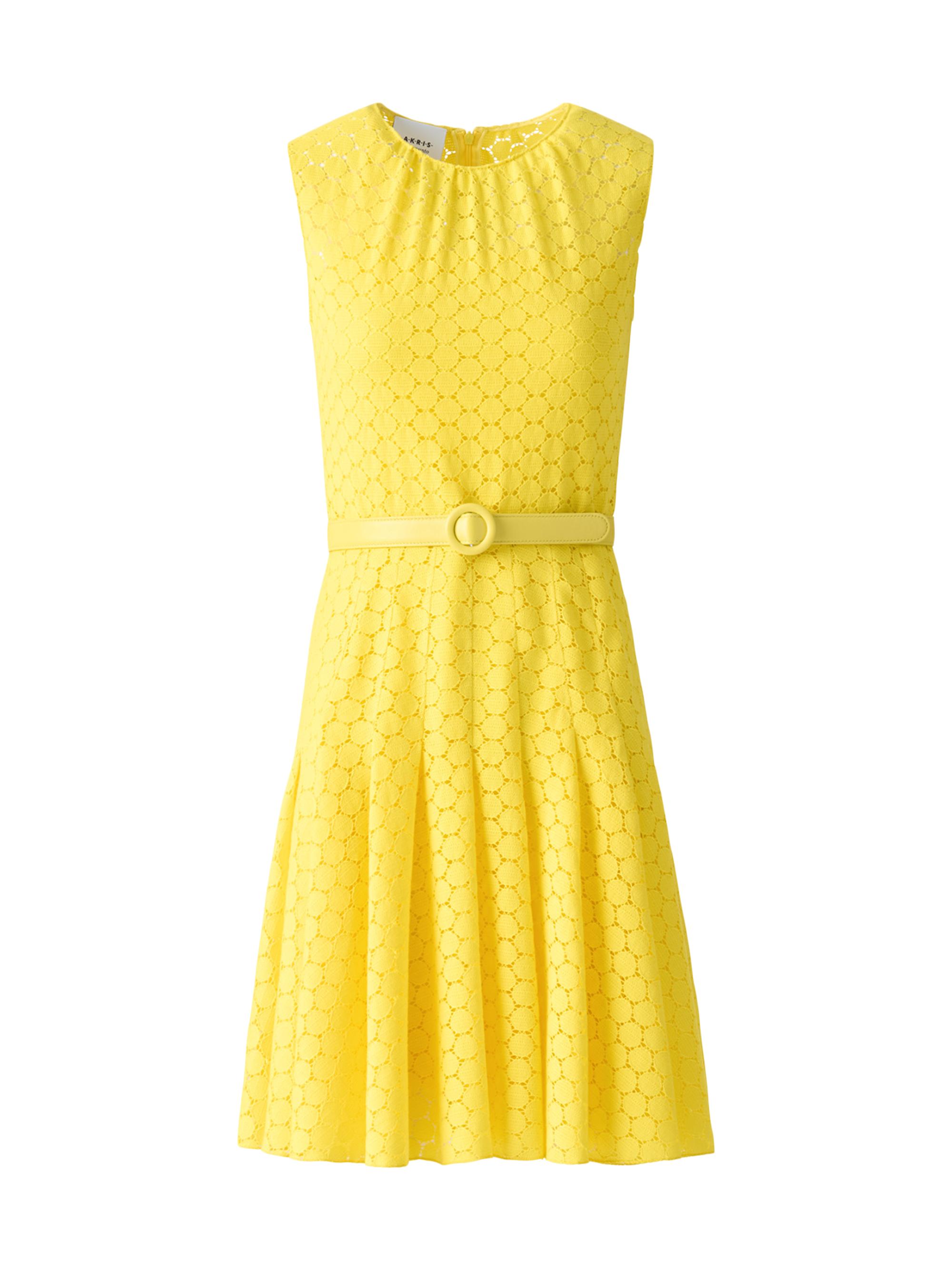 Akris punto Women's Dot Lace Belted Dress - Yellow