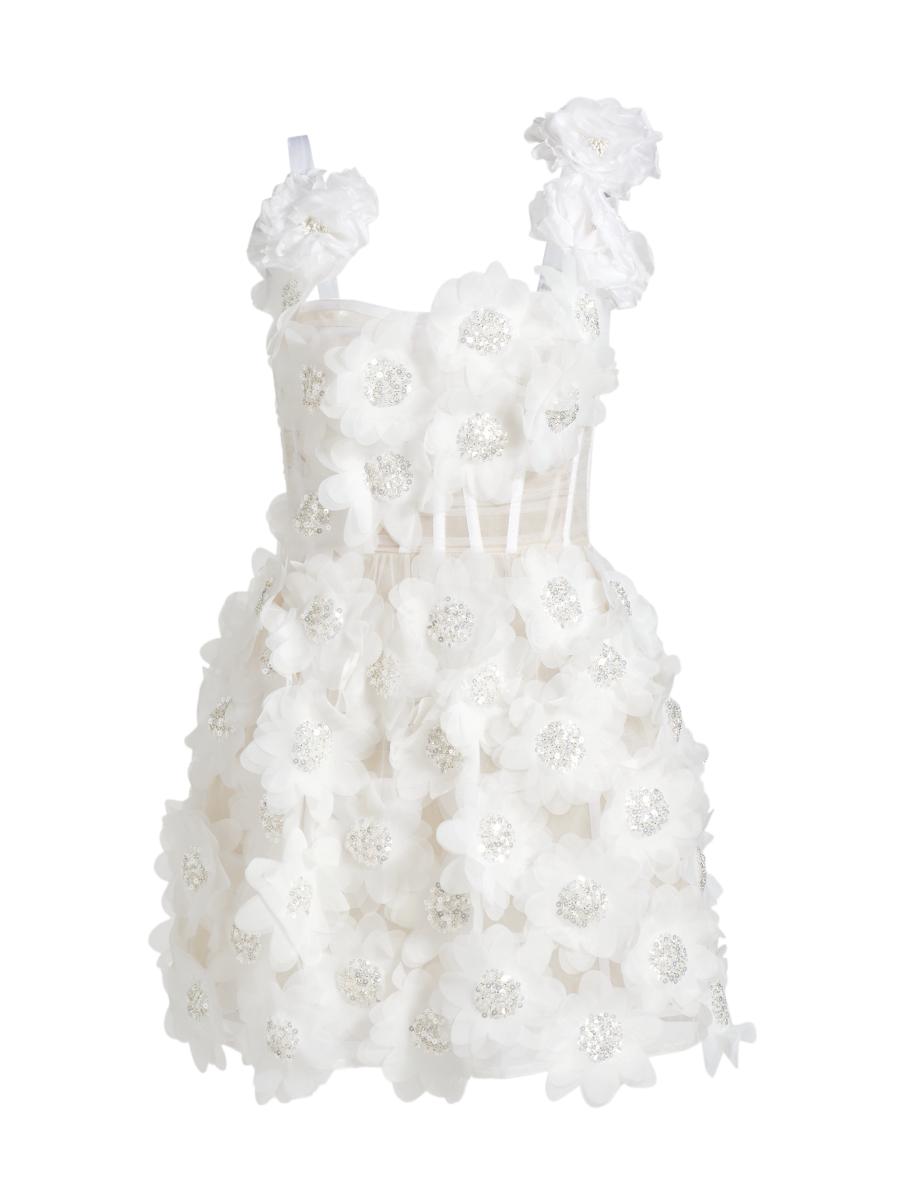 Bronx Banco Rosalie Floral Applique Minidress | Saks Fifth Avenue