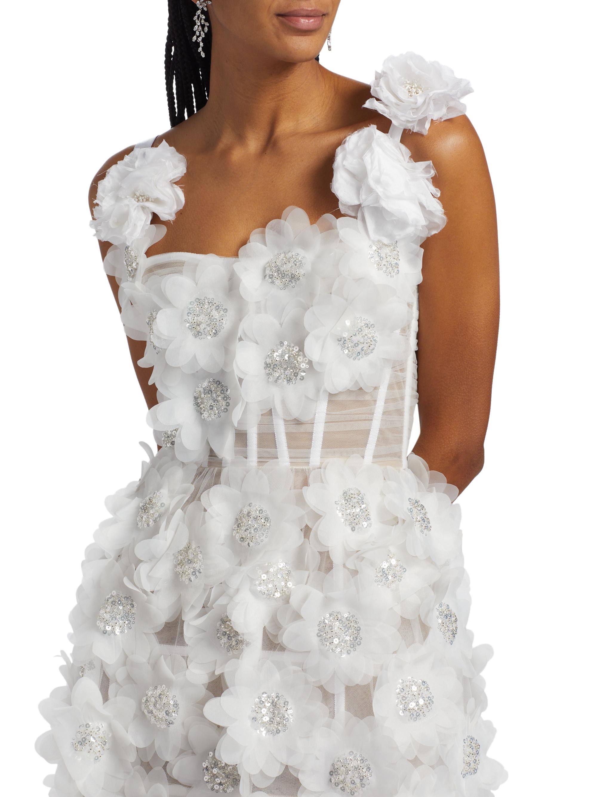 Bronx and Banco Rosalie Floral Applique Minidress | Saks Fifth Avenue