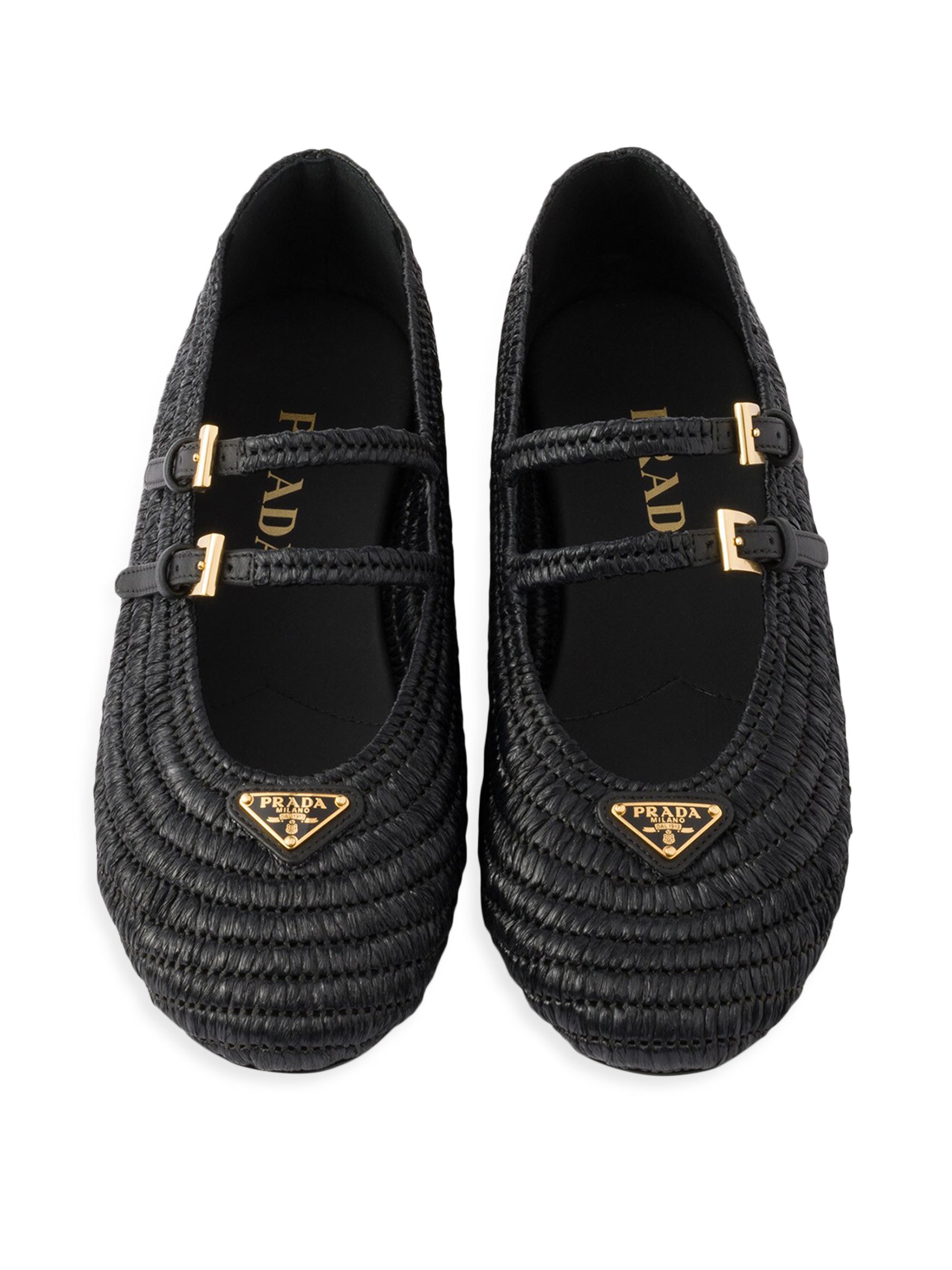 Prada Women's Crochet Ballerinas - Black | Thumbnail 2