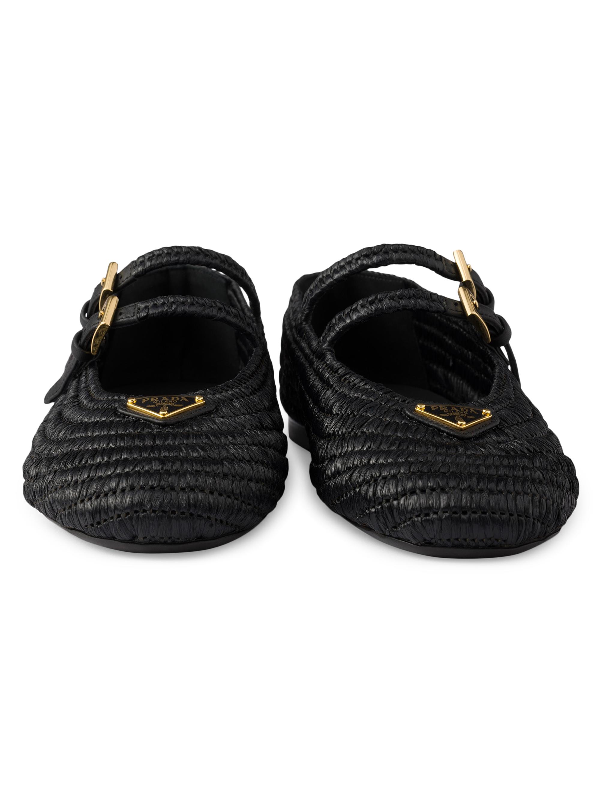 Prada Women's Crochet Ballerinas - Black | Thumbnail 4