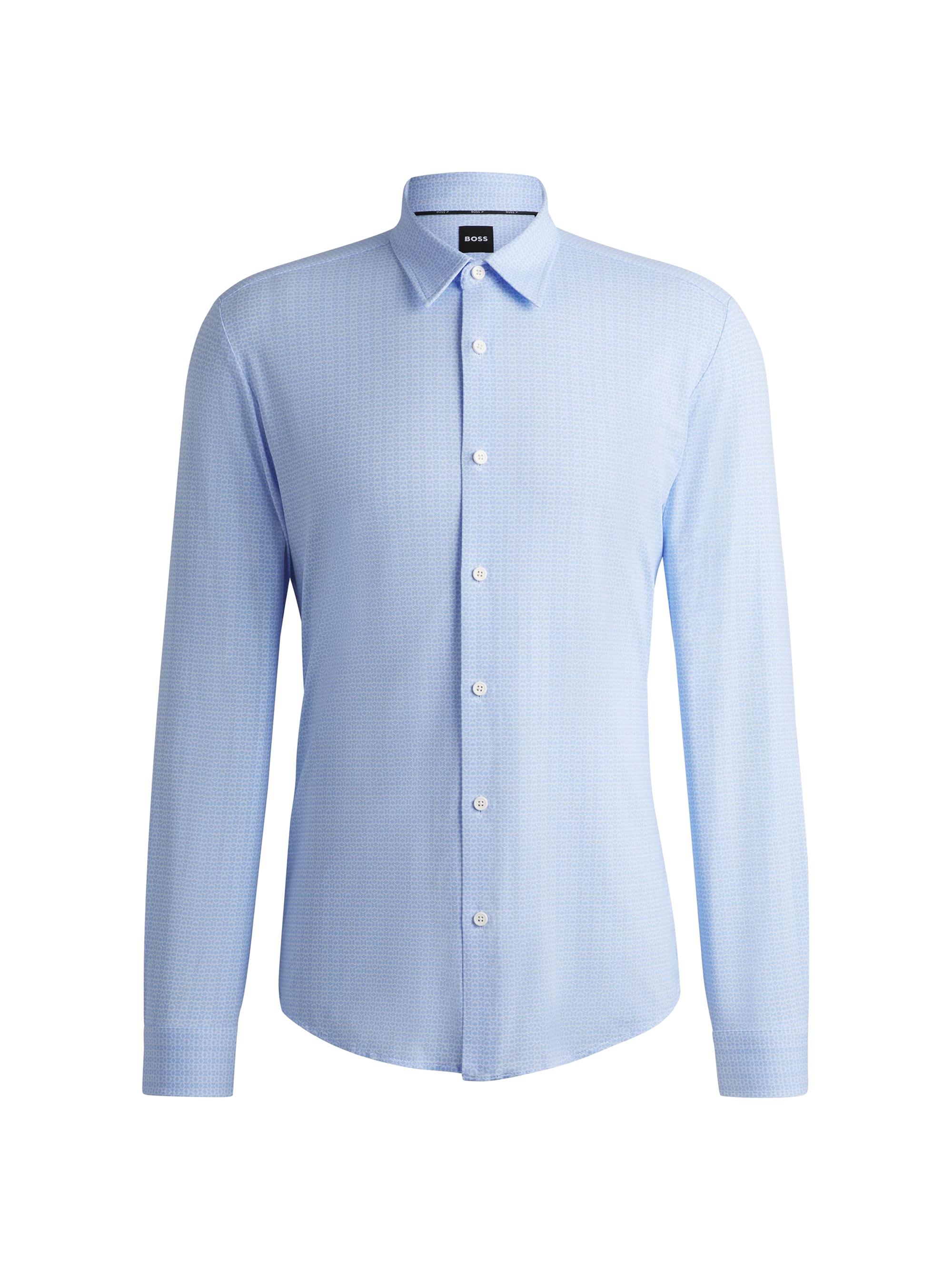 BOSS Men's Slim-Fit Shirt in Printed Performance Stretch Jersey - Light Pastel