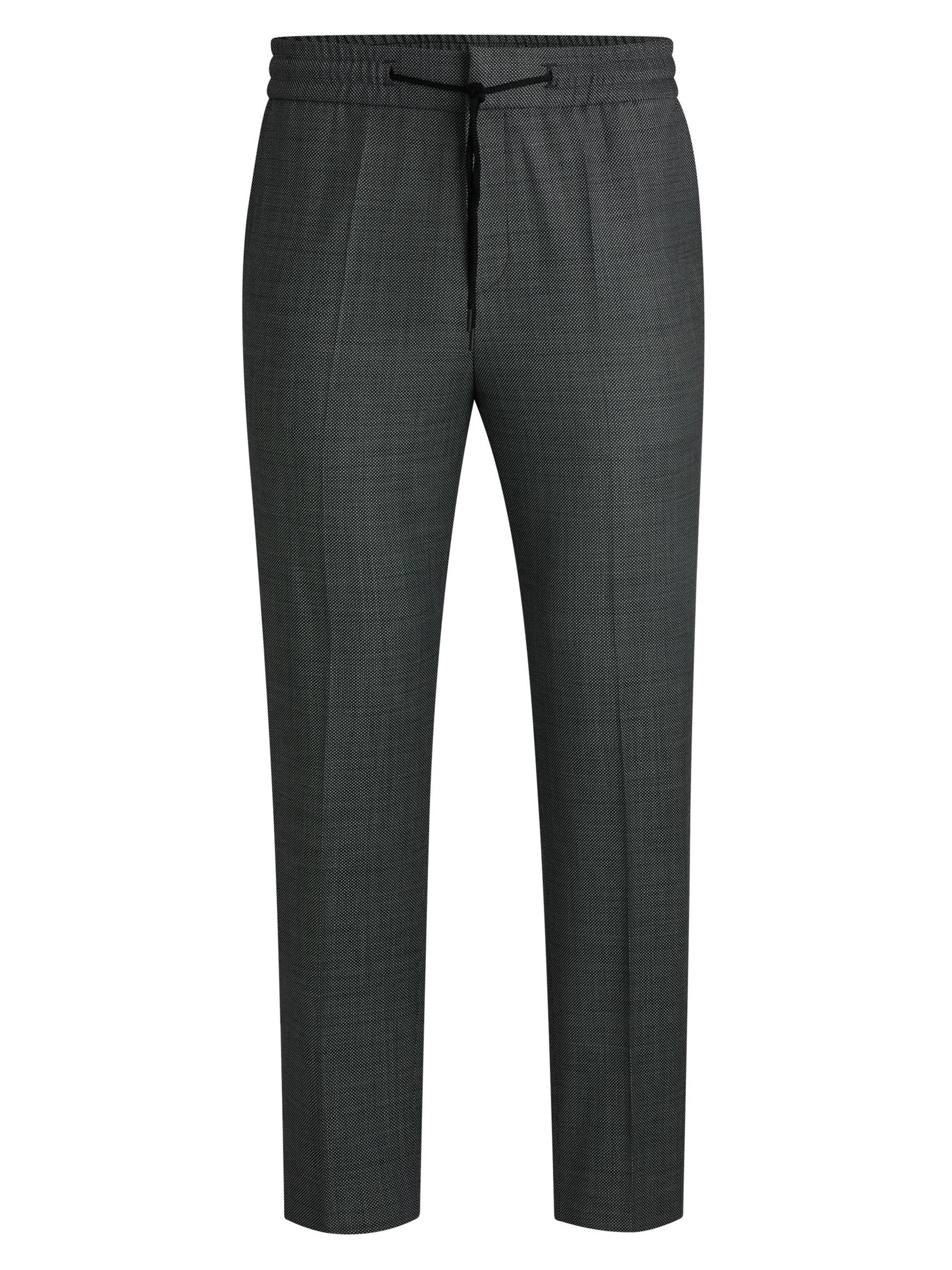 HUGO Men's Extra Slim Fit Trousers in Micro Patterned Stretch Cloth - Grey