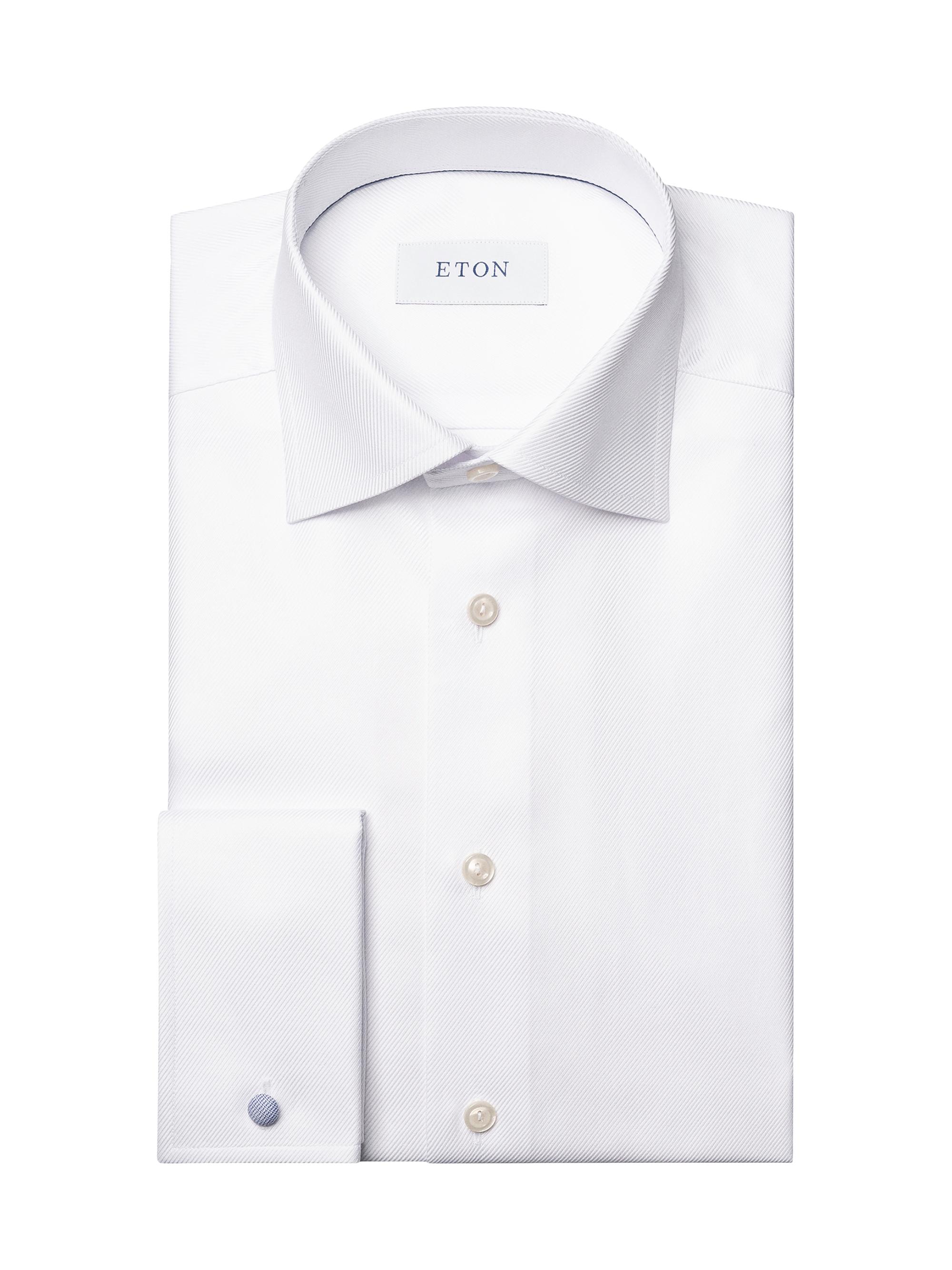 Eton Men's Cotton-Twill Contemporary-Fit Dress Shirt - White