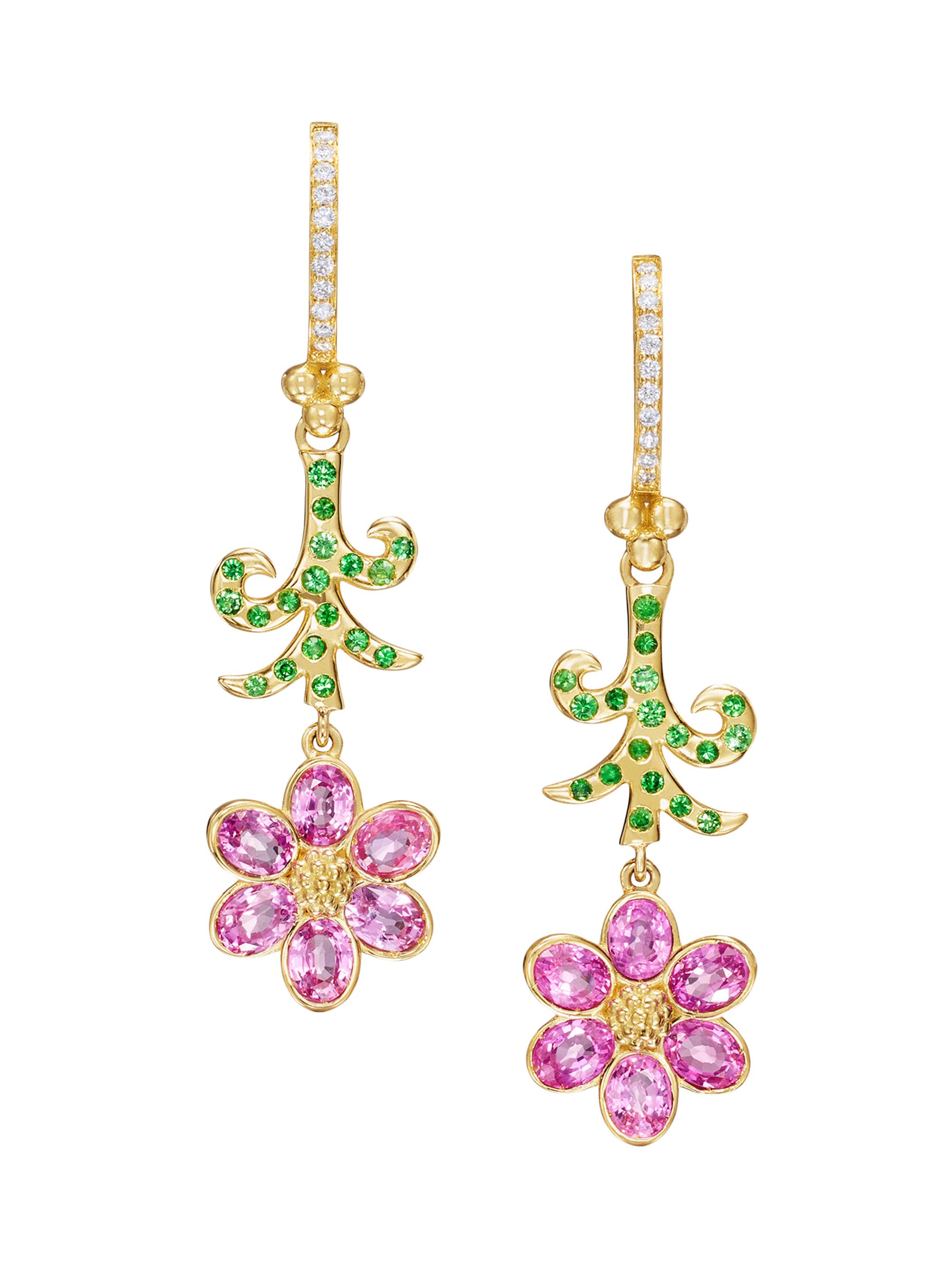 Temple St. Clair Women's Fiori 18K Yellow Gold & Multi-Gemstone Drop Earrings - Yellow Gold