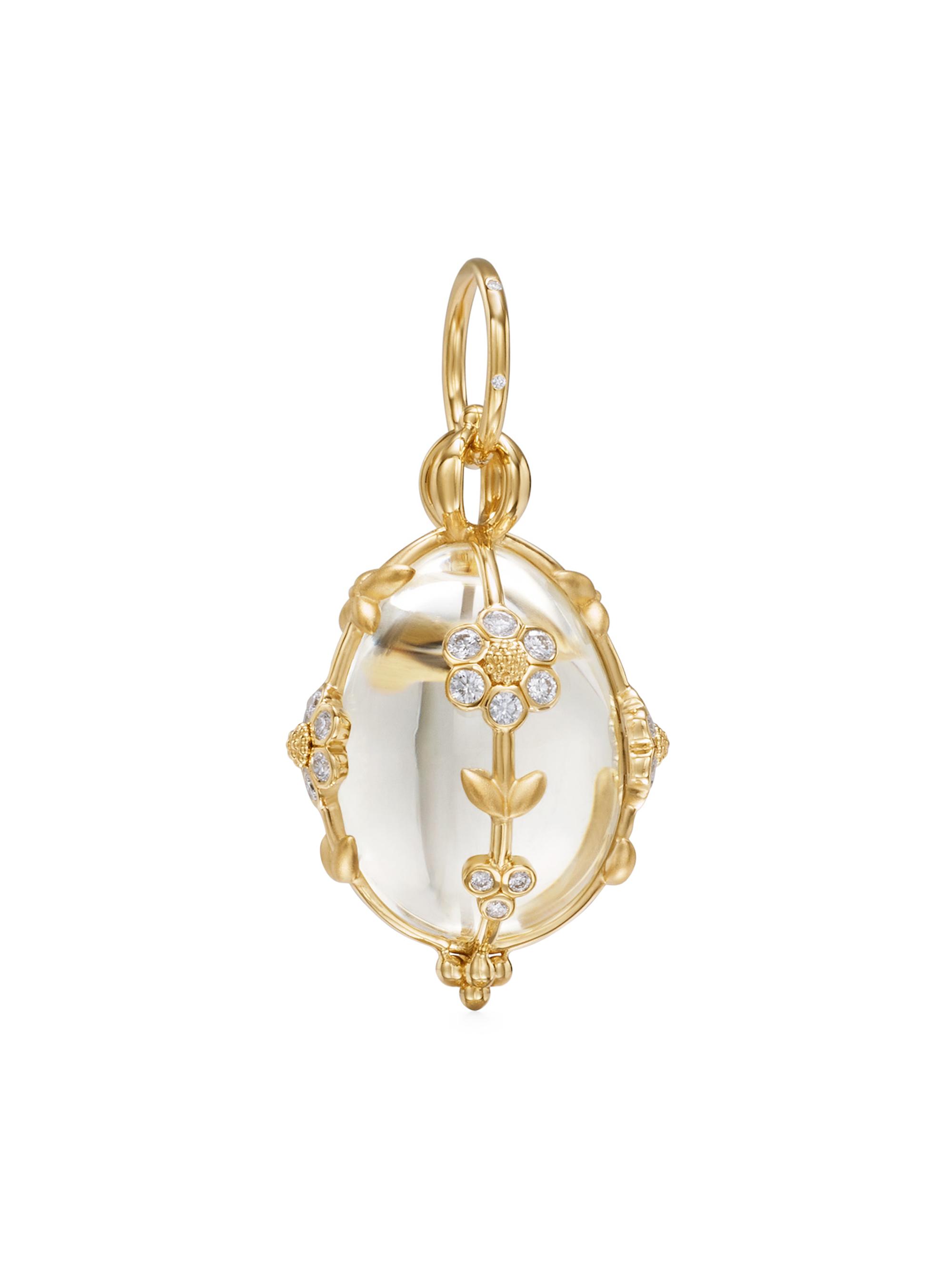 Temple St. Clair Women's Fiori 18K Yellow Gold, Rock Crystal & 1.04 TCW Diamond  Amulet - Yellow Gold