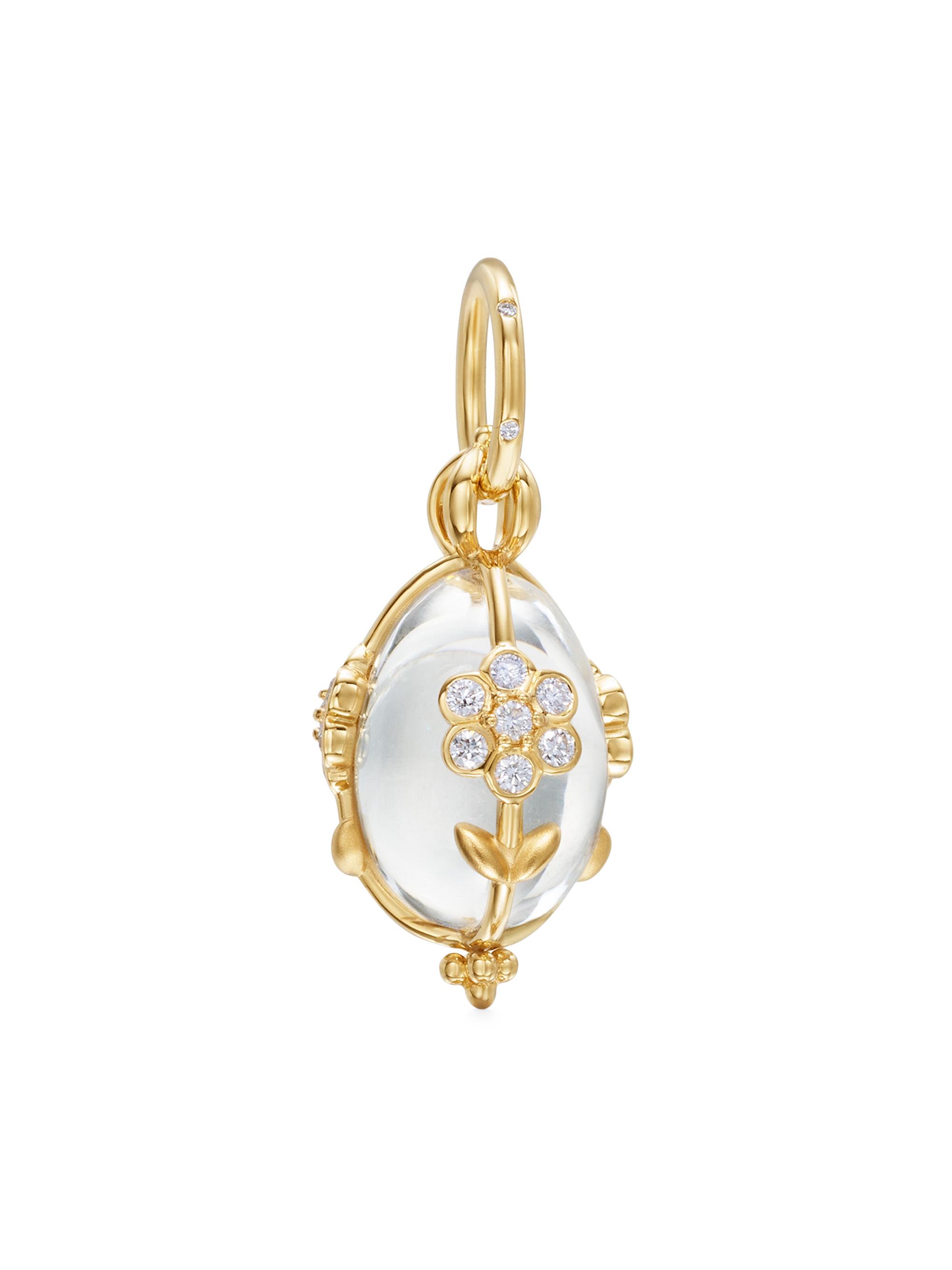 Temple St. Clair Women's Fiori 18K Yellow Gold, Rock Crystal & 0.48 TCW Diamond  Amulet - Yellow Gold
