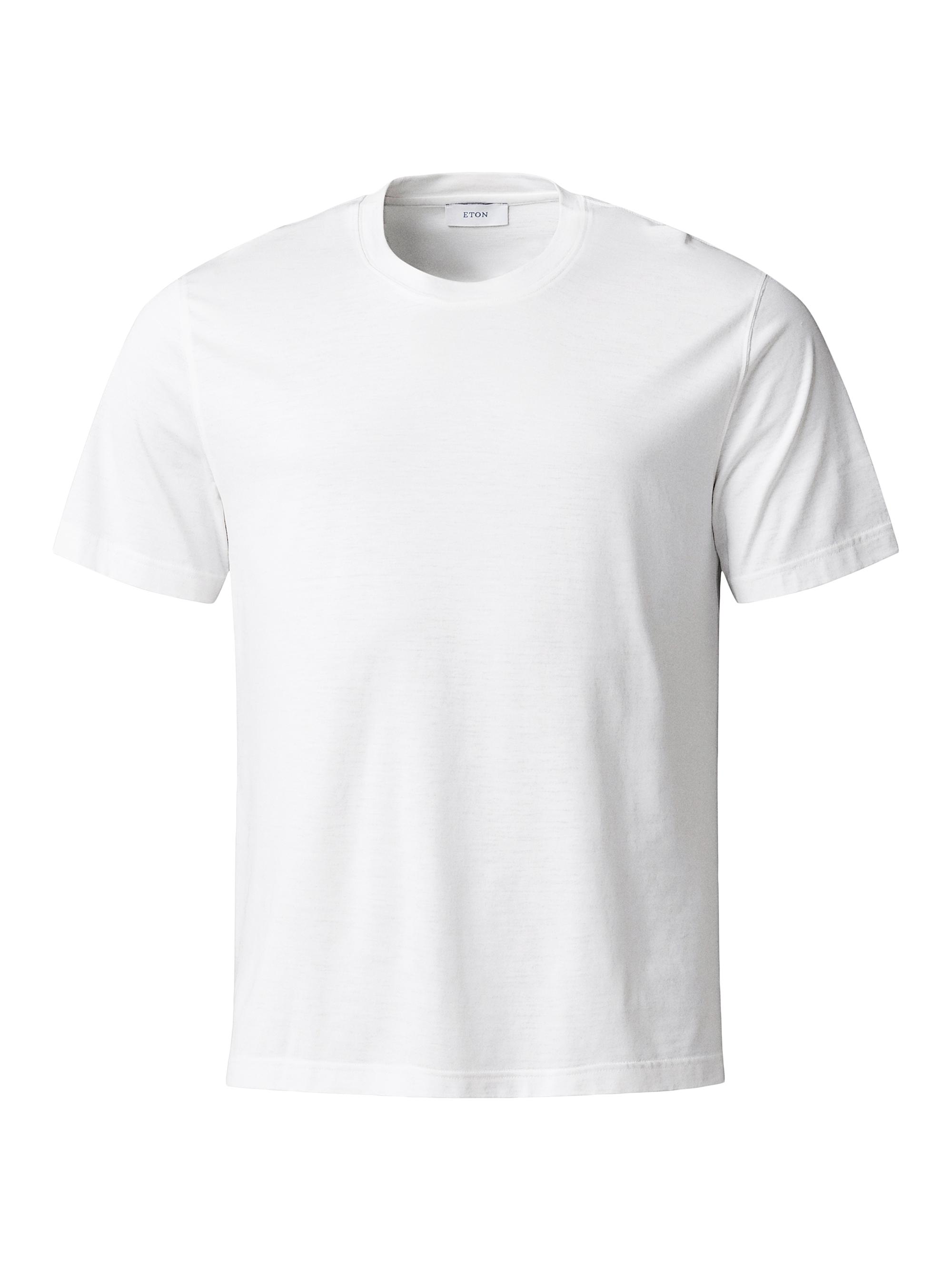Eton Men's Silk-Cotton Crewneck T-Shirt - White