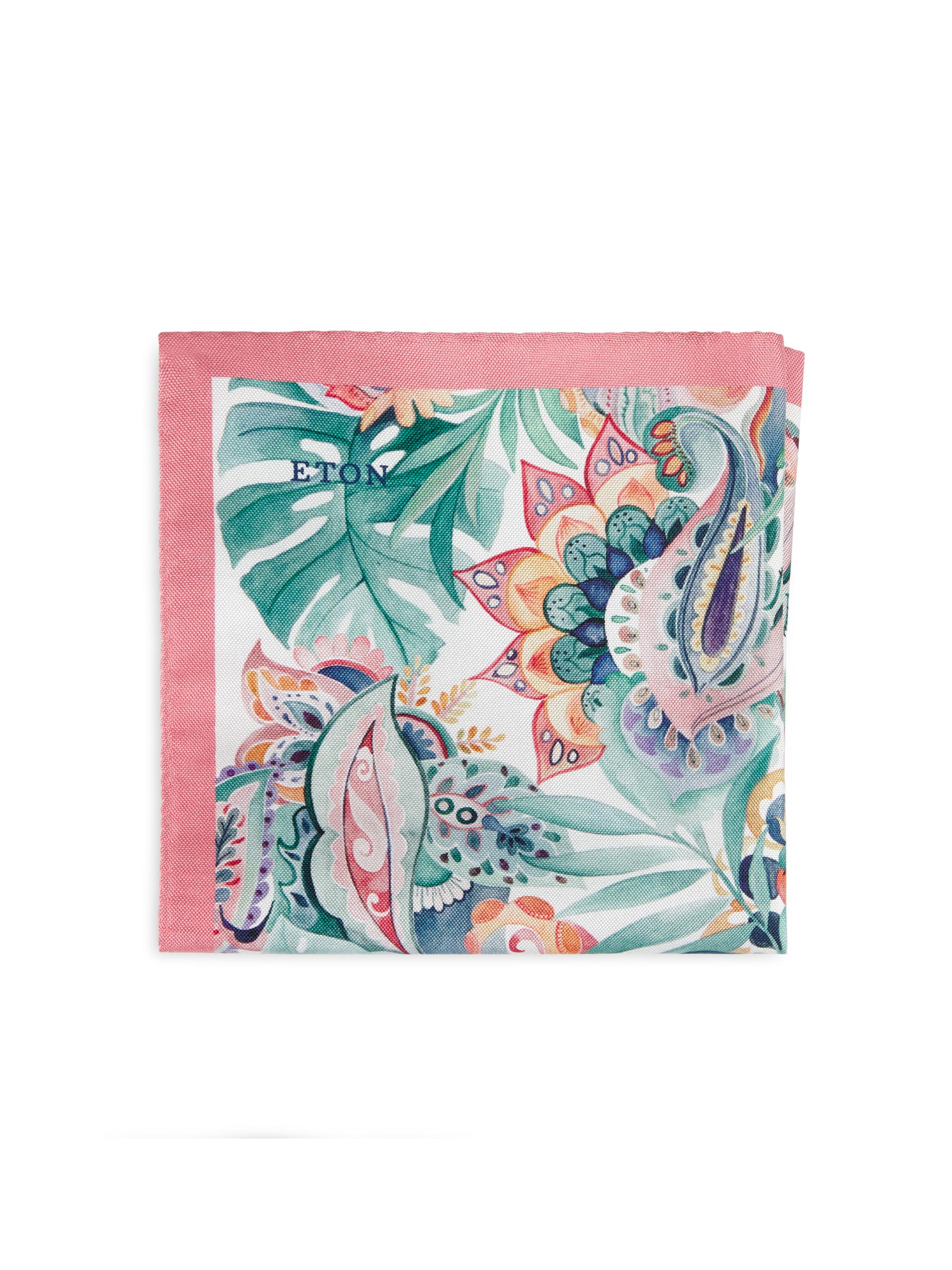 Eton Men's Floral Silk Pocket Square