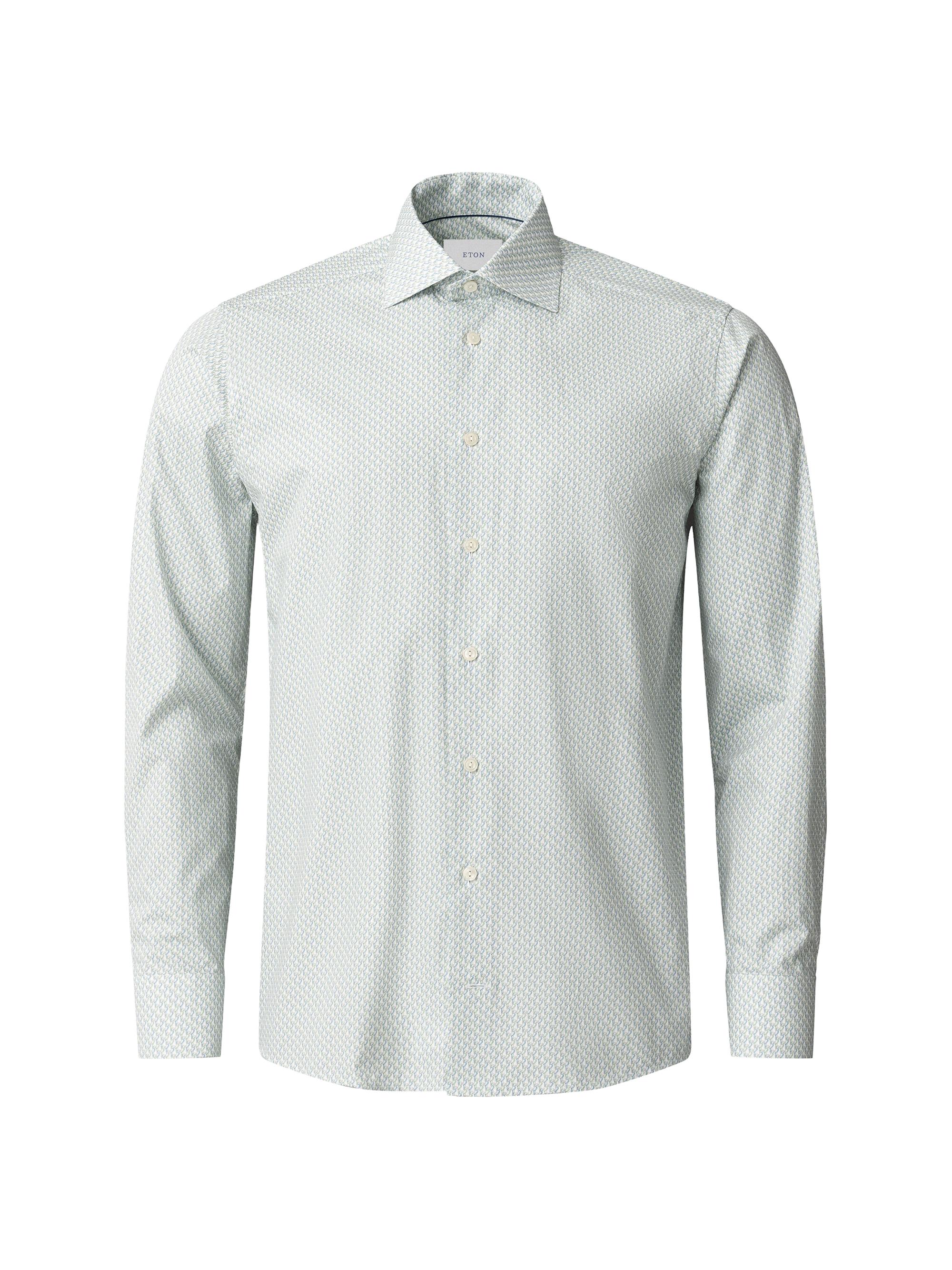 Eton Men's Slim-Fit Micro Parrot Print Shirt - Green