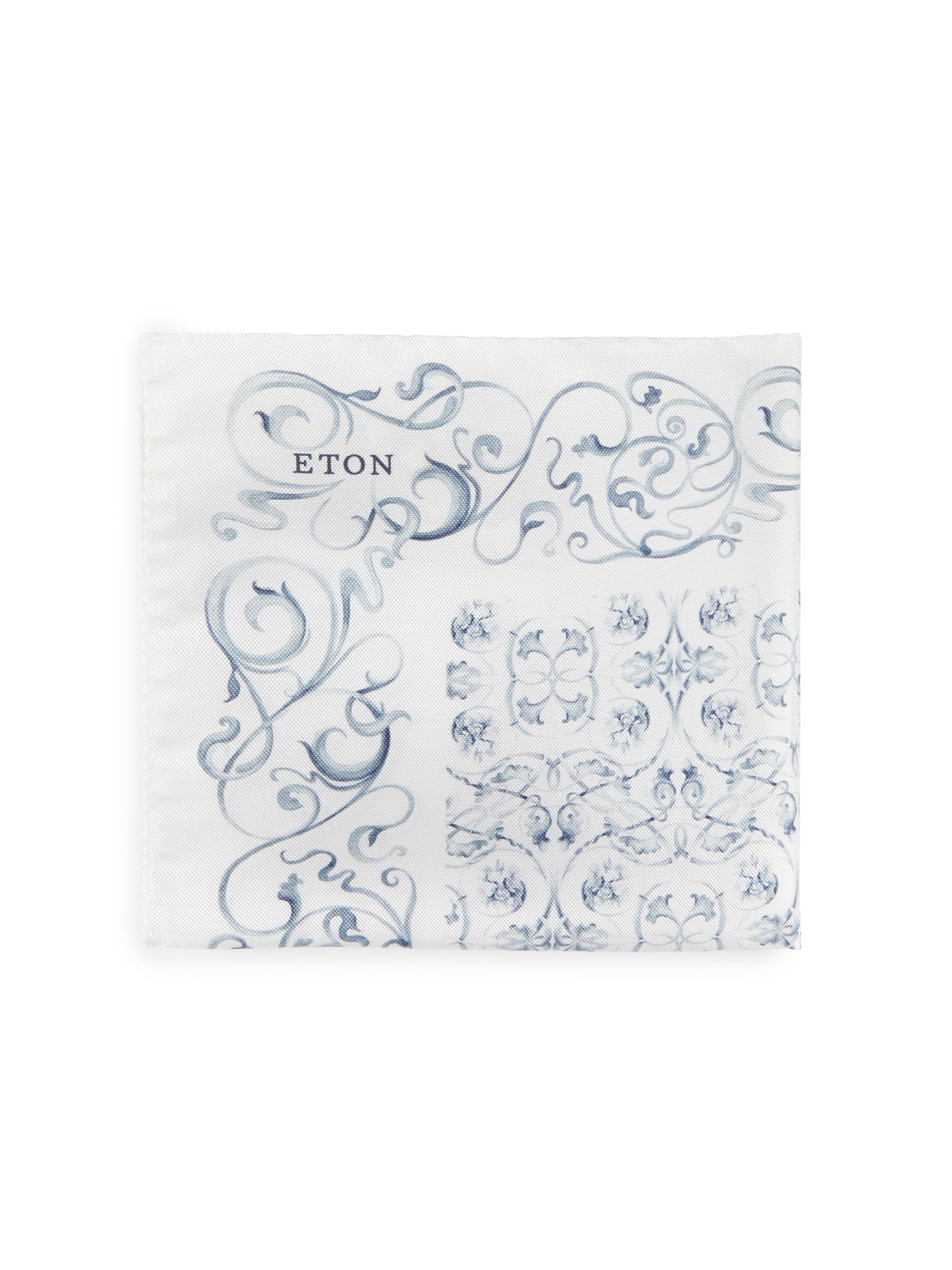 Eton Men's Motif Silk Pocket Square - Blue