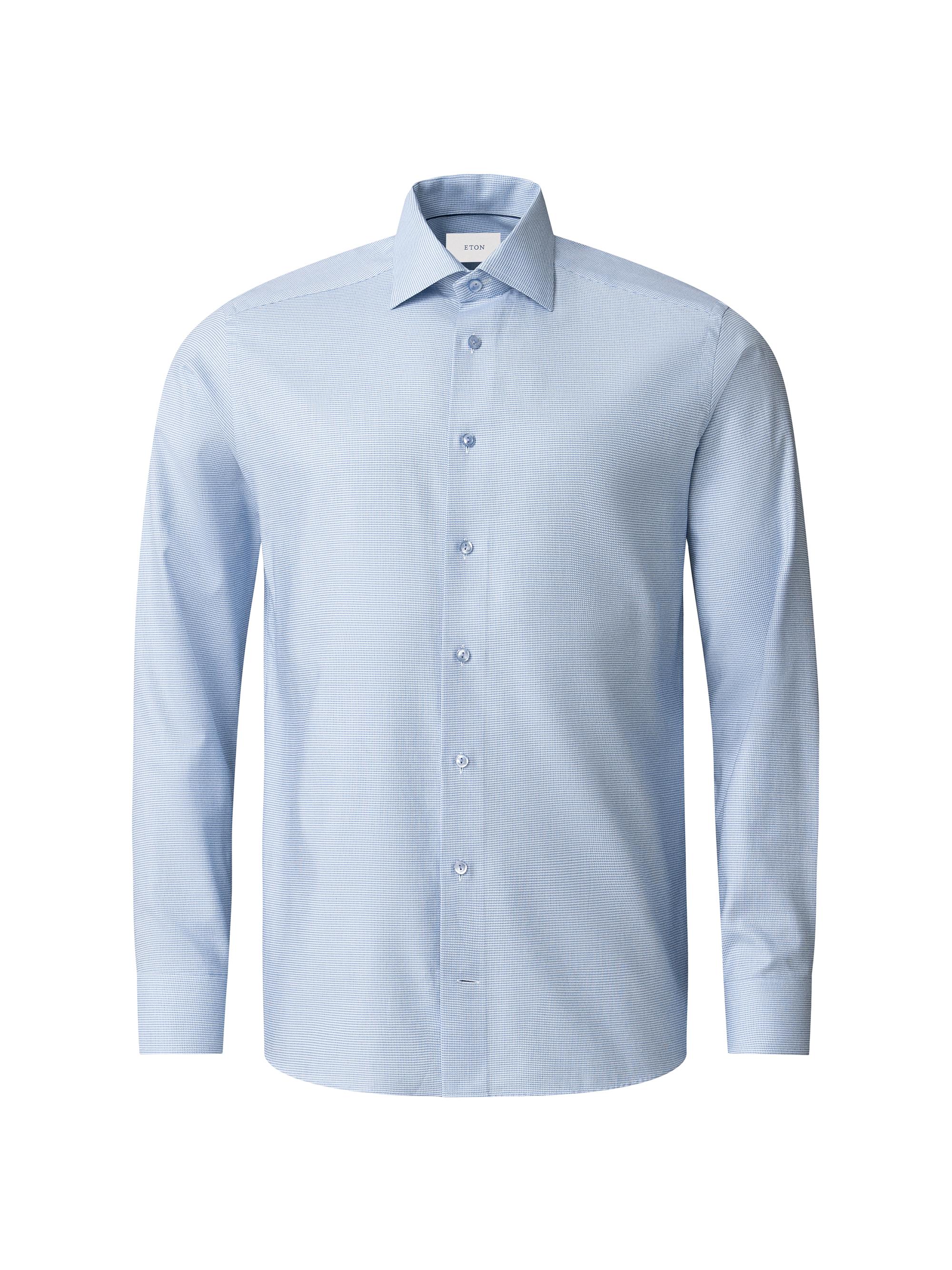 Eton Men's Slim-Fit Semi Solid Button-Front Shirt - Blue