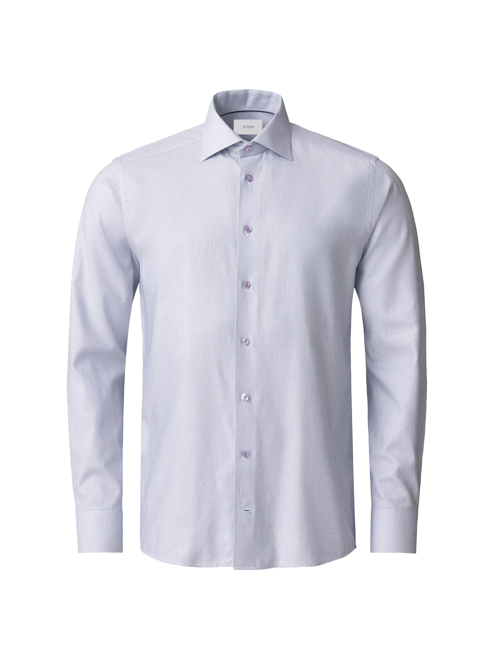Eton Men's Slim-Fit Semi Solid Button-Front Shirt - Purple