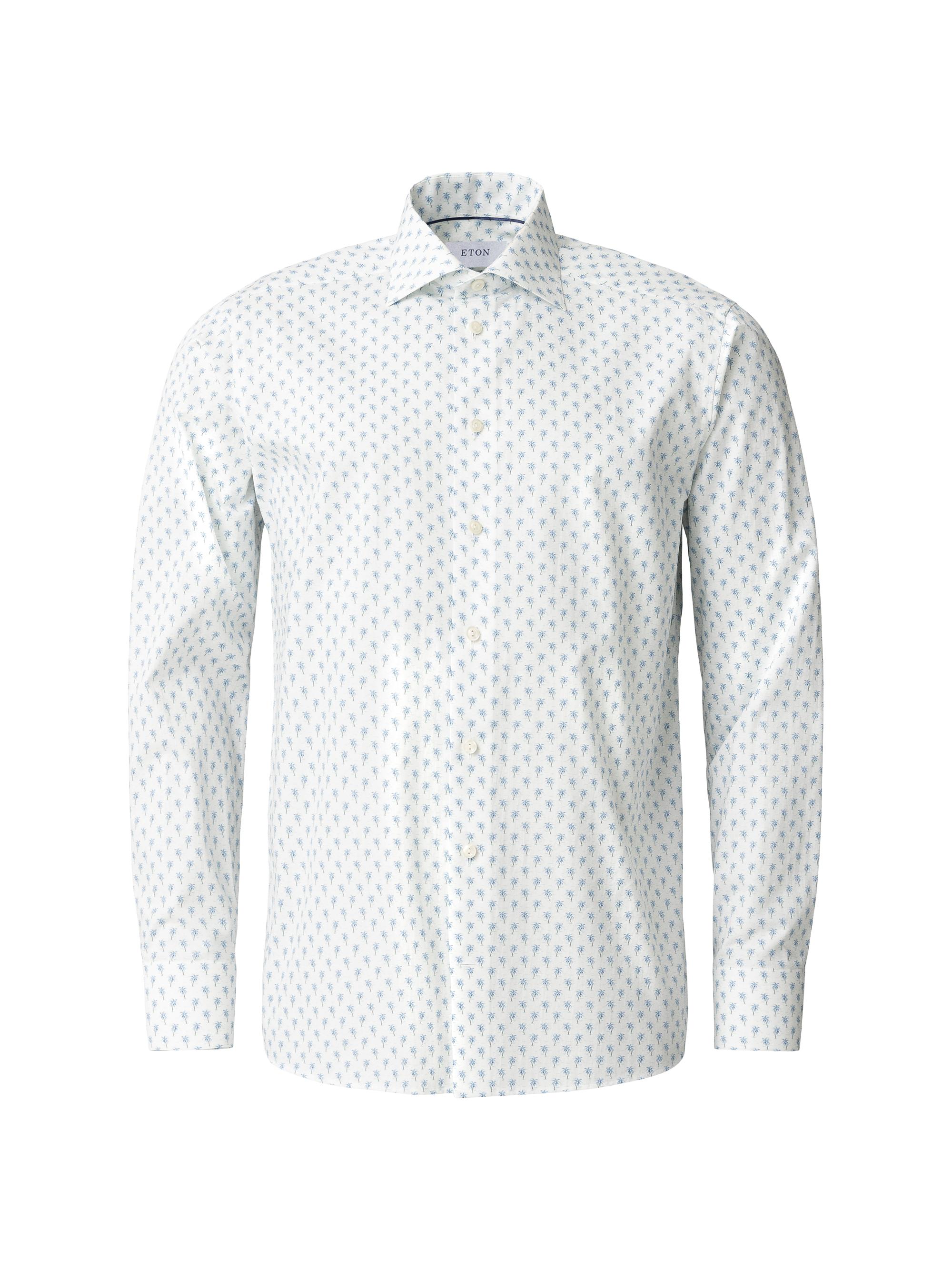 Eton Men's Contemporary-Fit Palm Tree Print Shirt - Blue
