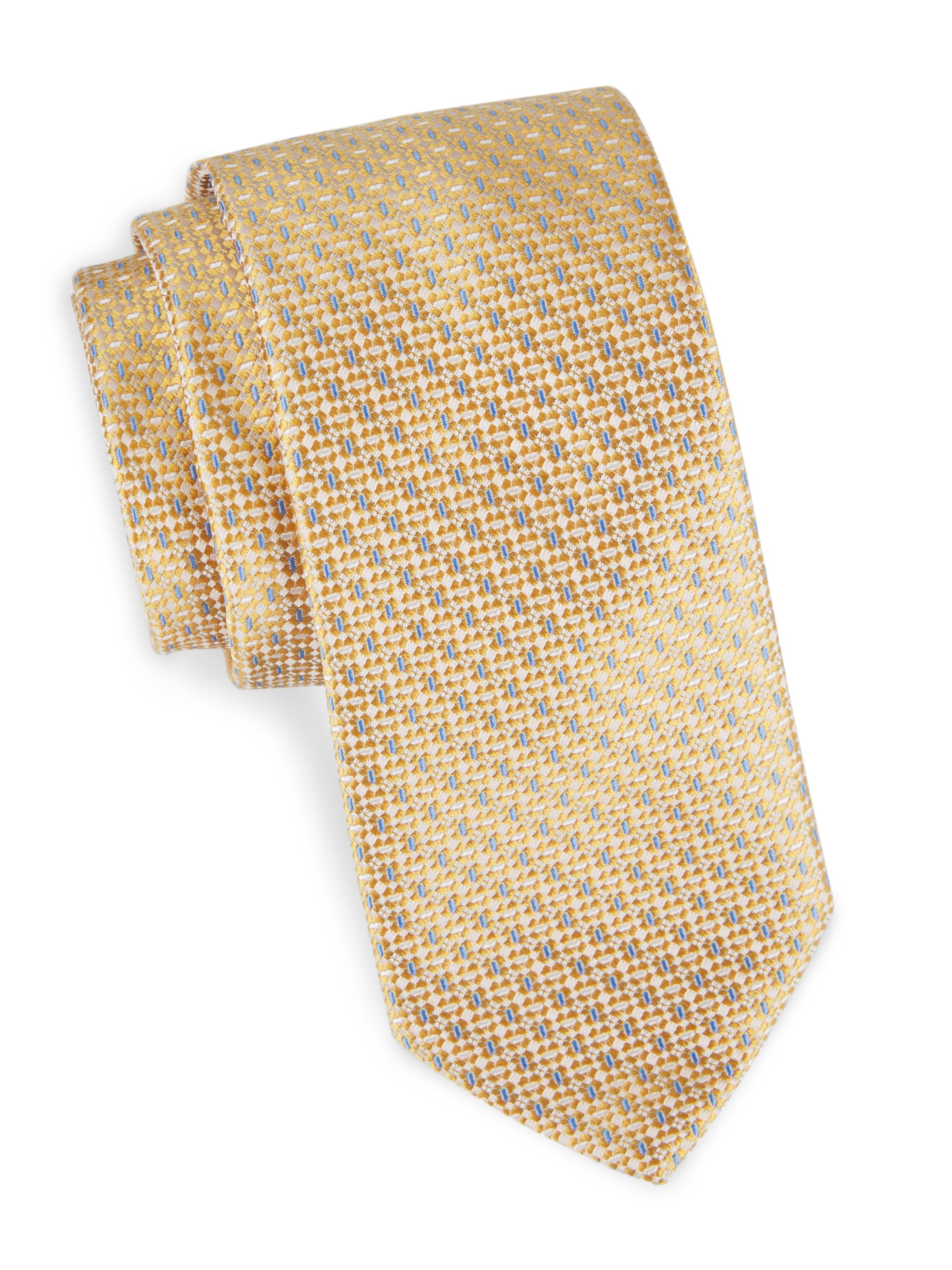 Eton Men's Semi-Solid Silk Tie - Blue