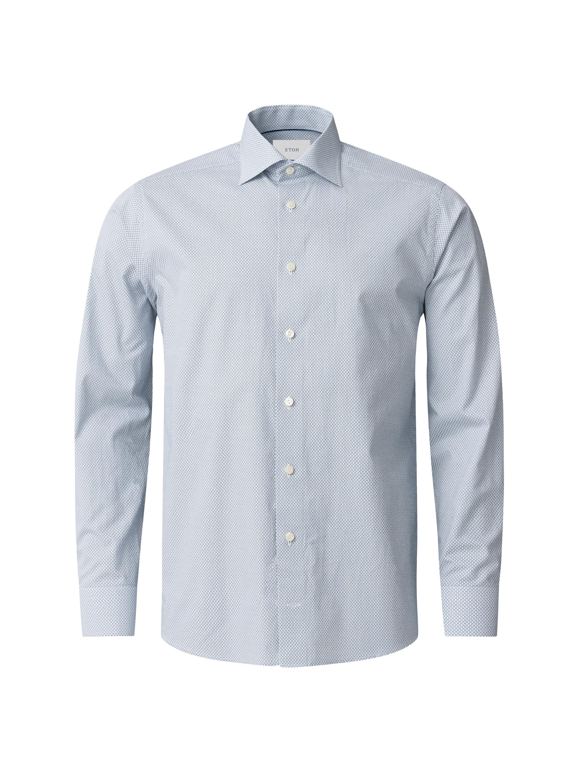 Eton Men's Contemporary-Fit Micro Print Button-Front Shirt - Blue
