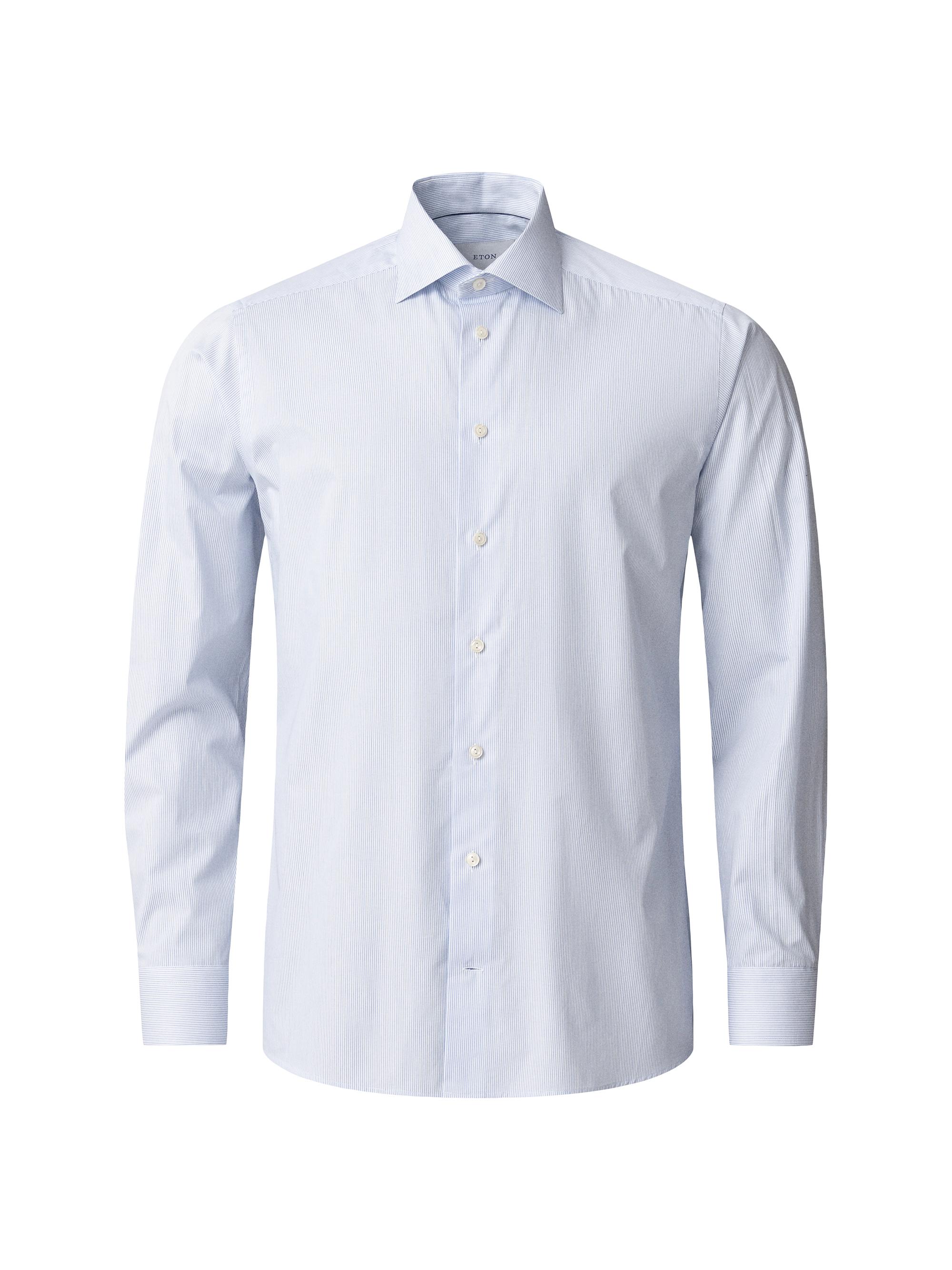 Eton Men's Slim-Fit Striped Button-Front Shirt - Blue