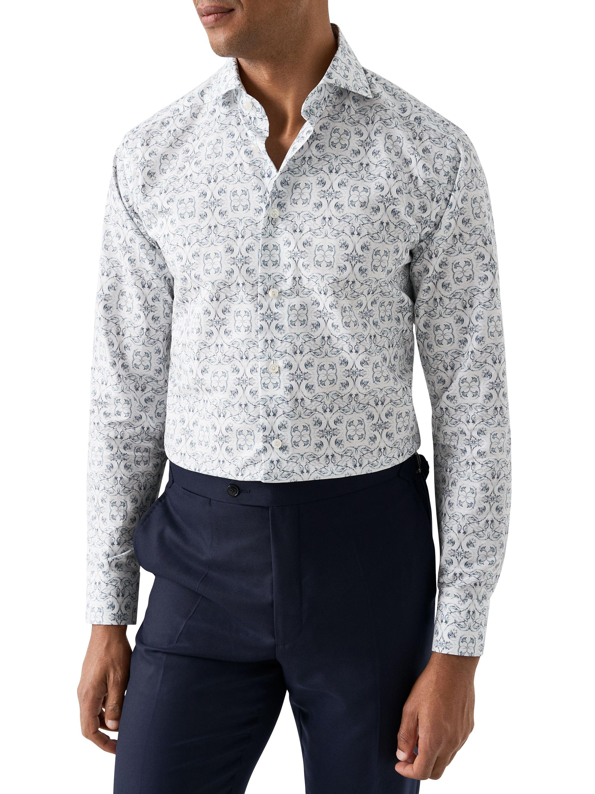 Eton Men's Elevated Contemporary-Fit Floral Shirt - Blue
