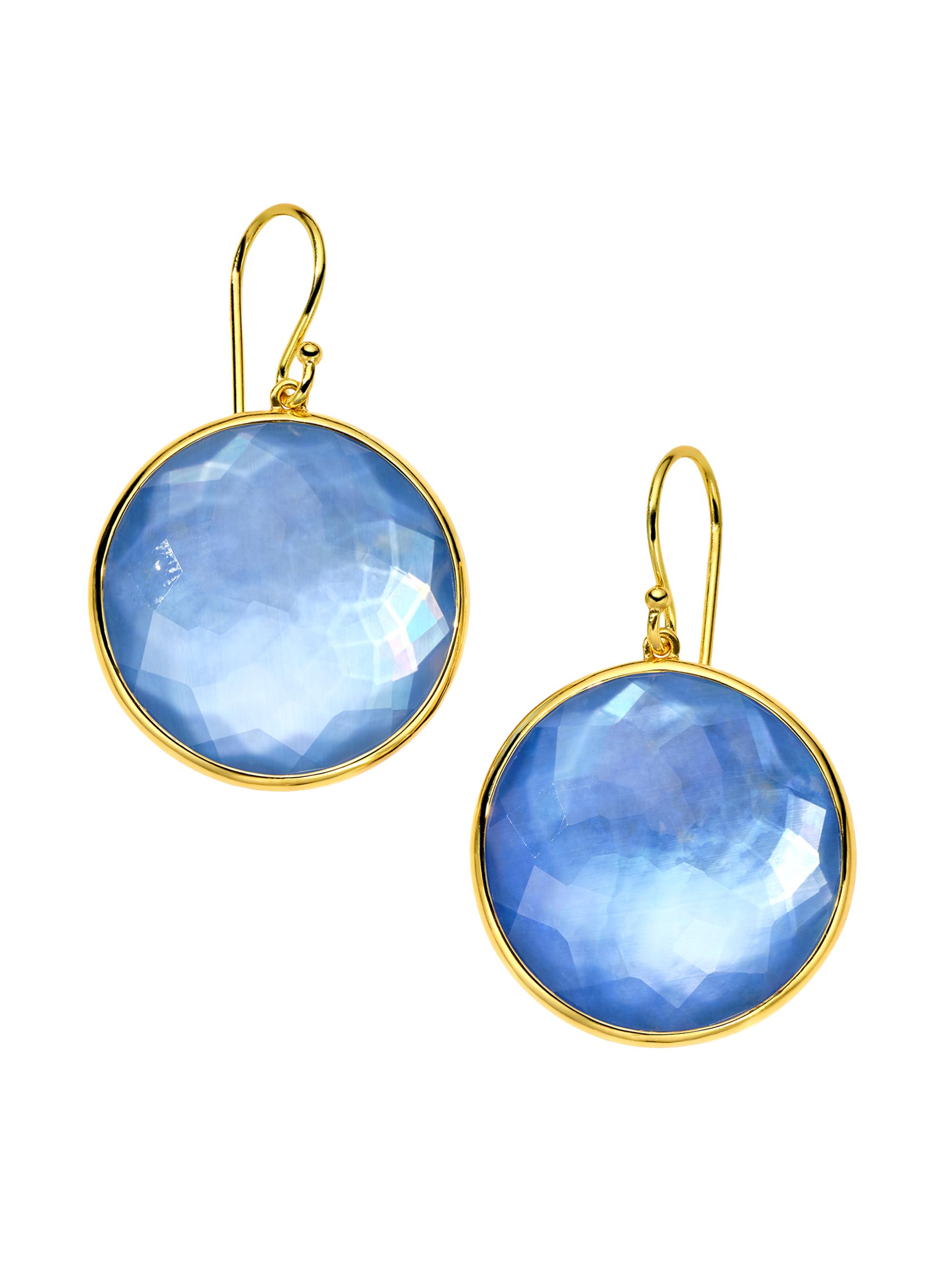 Ippolita Women's Lollipop 18K Yellow Gold, Rock Crystal, Mother-Of-Pearl & Lapis Triplet Drop Earrings - Lapismotherofpearl
