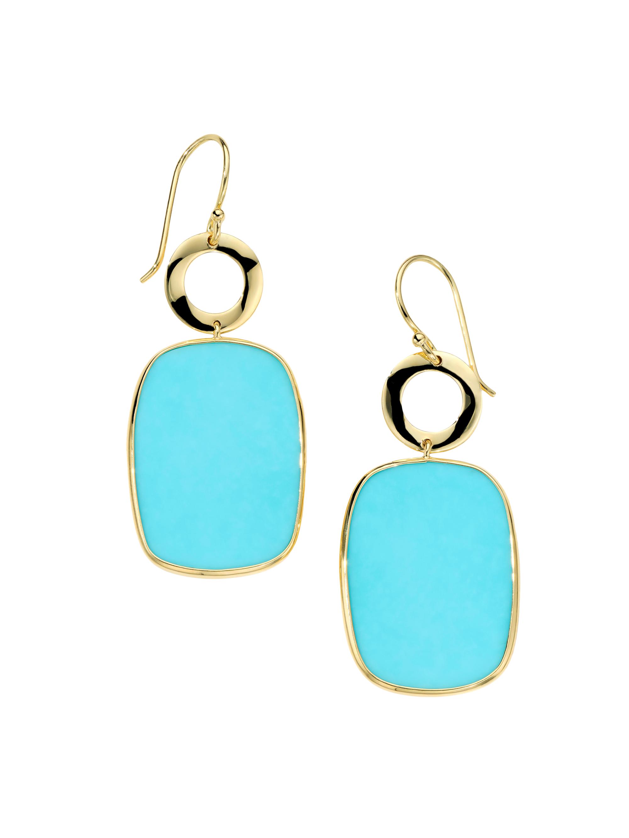 Ippolita Women's Rock Candy 18K Yellow Gold & Lapis Wavy Circle Drop Earrings - Turquoise
