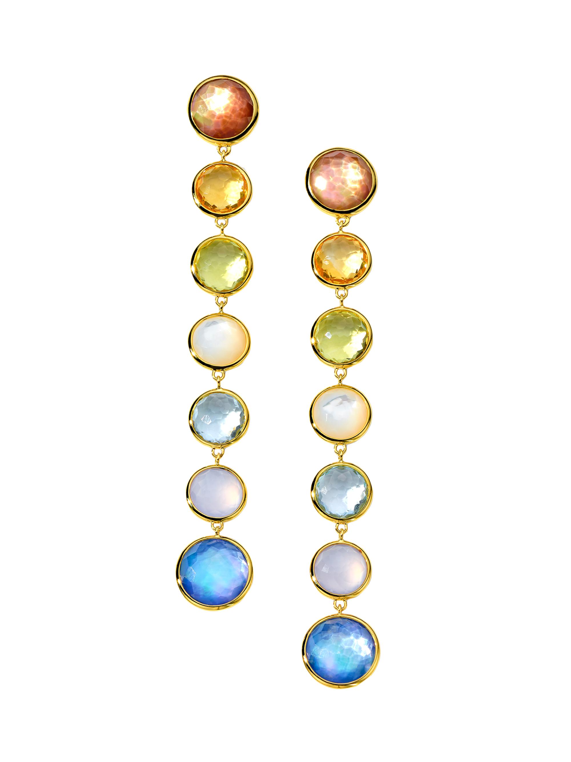 Ippolita Women's Lollipop Wildflower 18K Yellow Gold & Multi-Stone Linear Drop Earrings - Wildflower