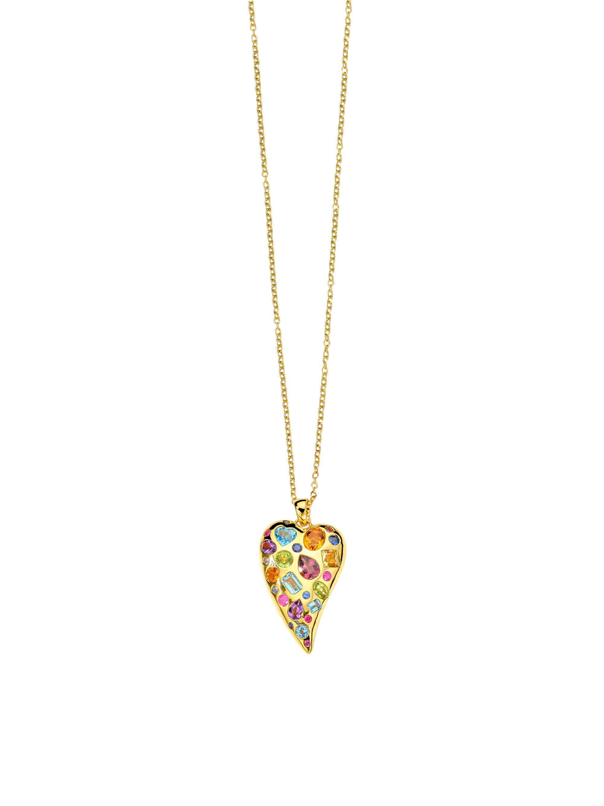 Ippolita Women's Rock Candy  Valentina 18K Yellow Gold & Rainbow Multi-Stone Pendant Necklace - Rainbow