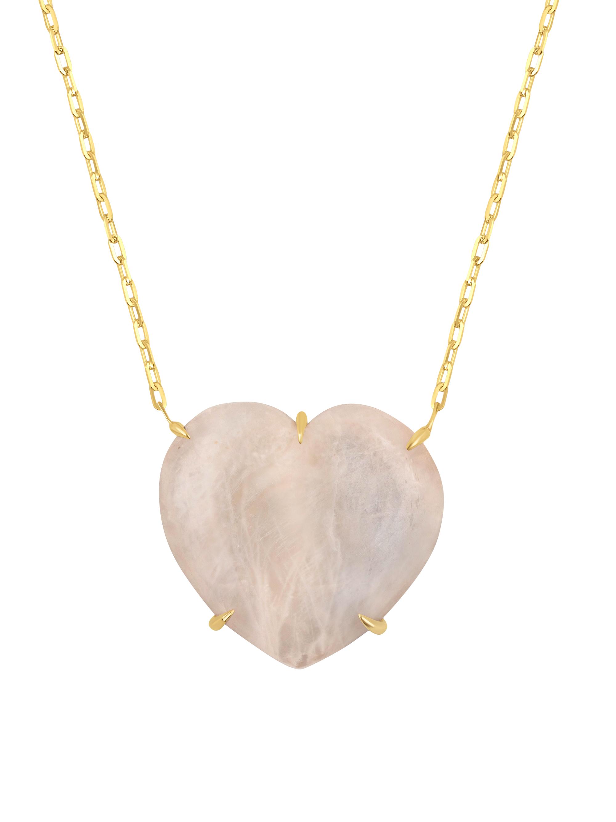 Jia Jia Women's Love 14K Yellow Gold & Rainbow Moonstone Heart Pendant Necklace - Yellow Gold