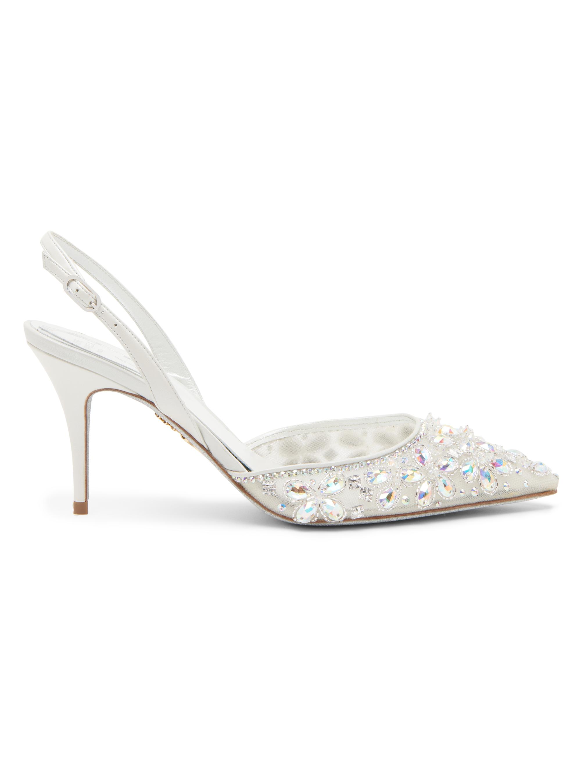 Rene Caovilla Crystal Decorated 80MM Slingback Heels | Saks Fifth
