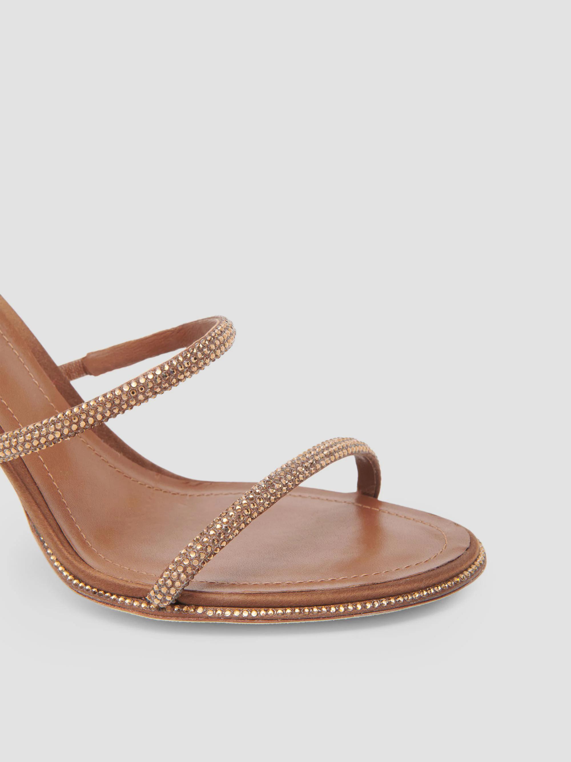 Rene Caovilla 80MM Crystal-Embellished Satin Sandals | Saks Fifth