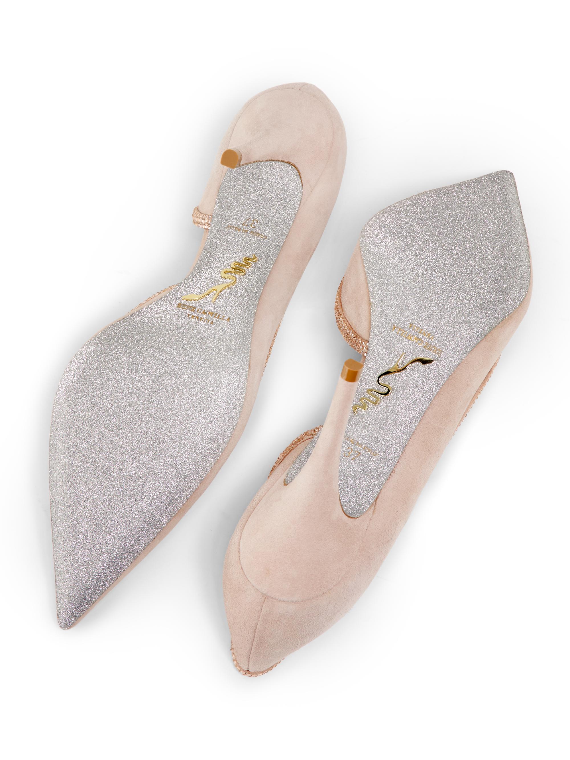 Rene Caovilla Sky High 100MM Crystal-Embellished Suede Pumps