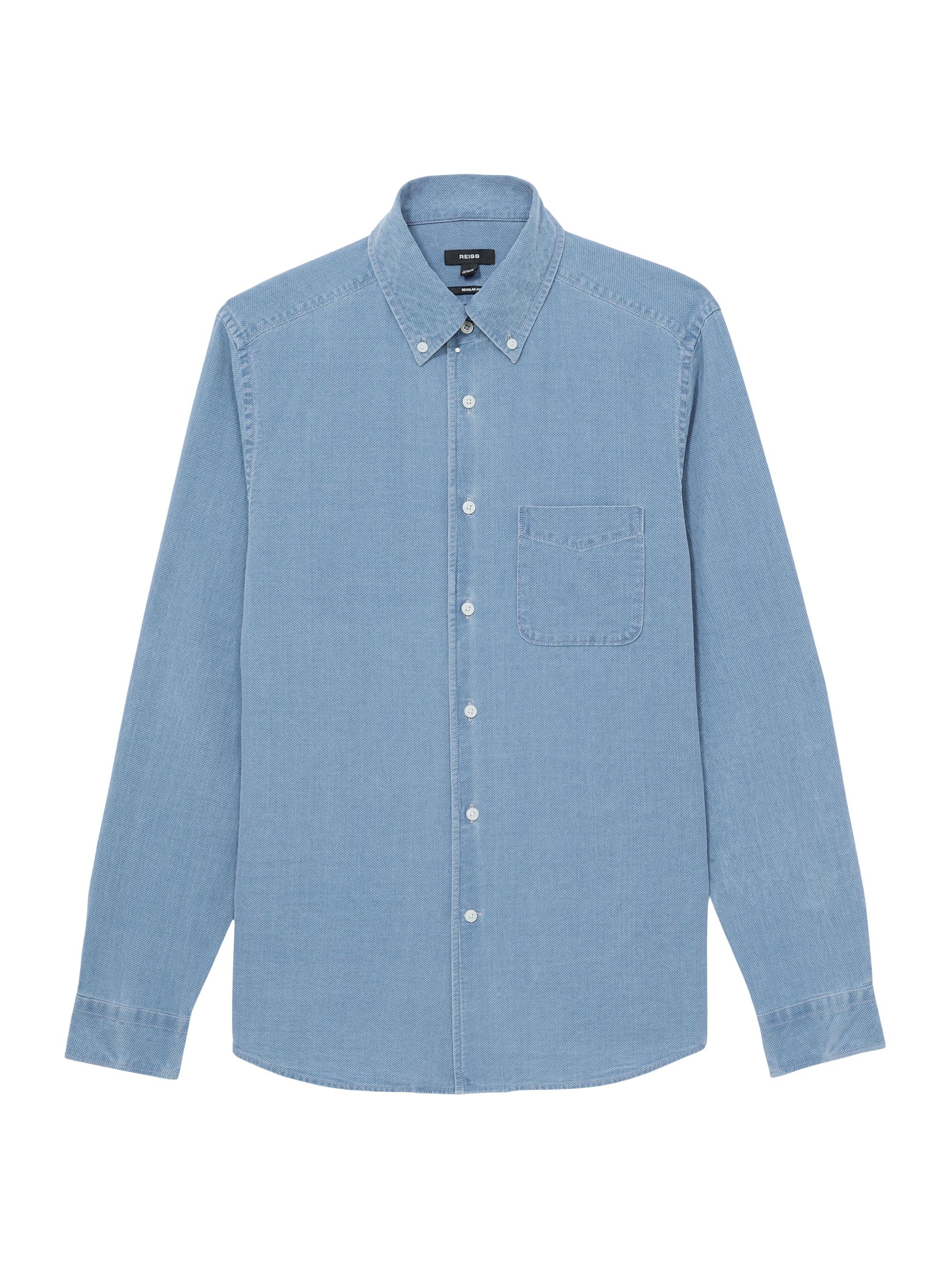 Reiss Men's Kittle Denim Shirt - Indigo Blue