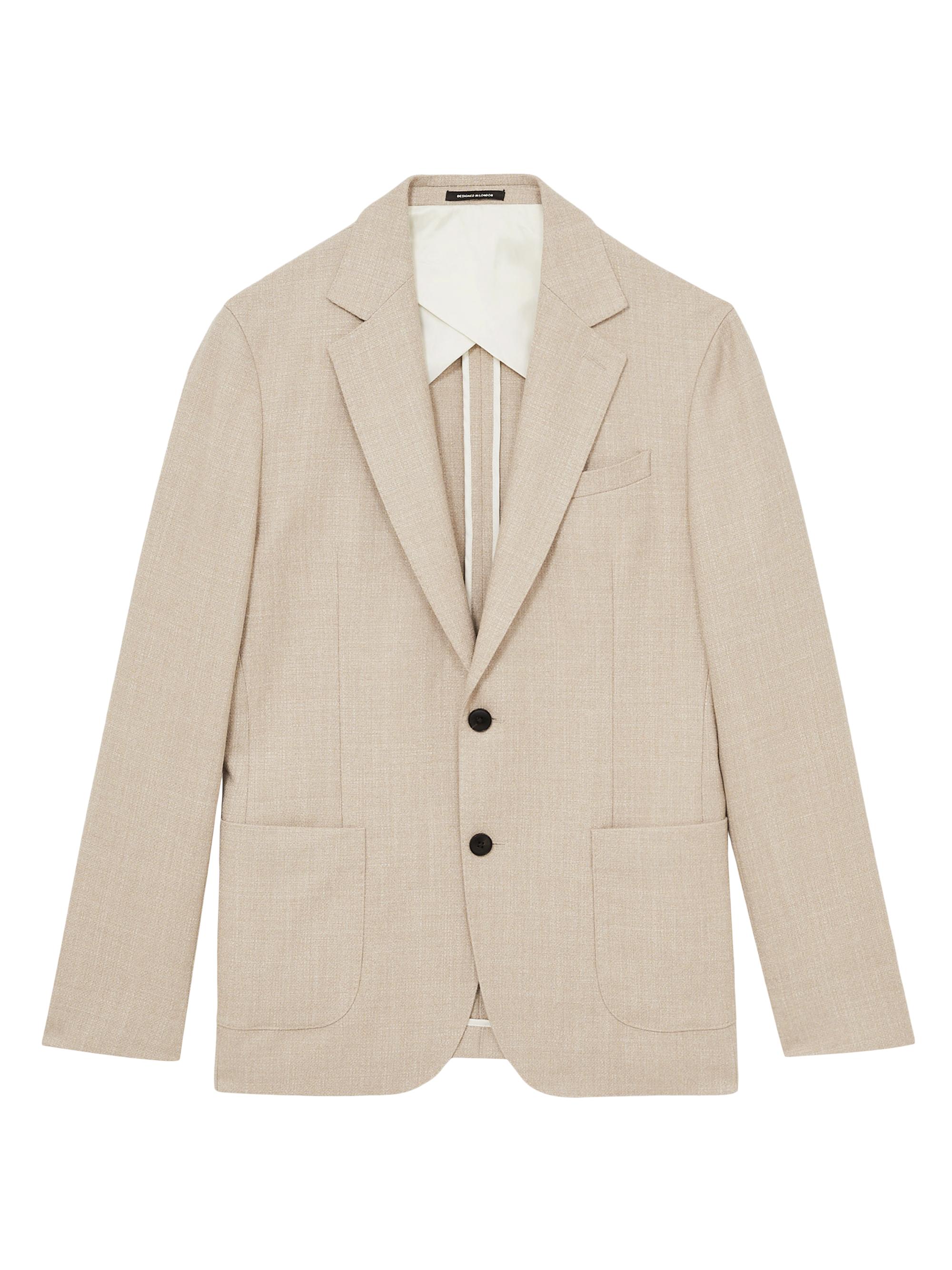 Reiss Men's Stack Single-Breasted Textured Blazer - Oatmeal